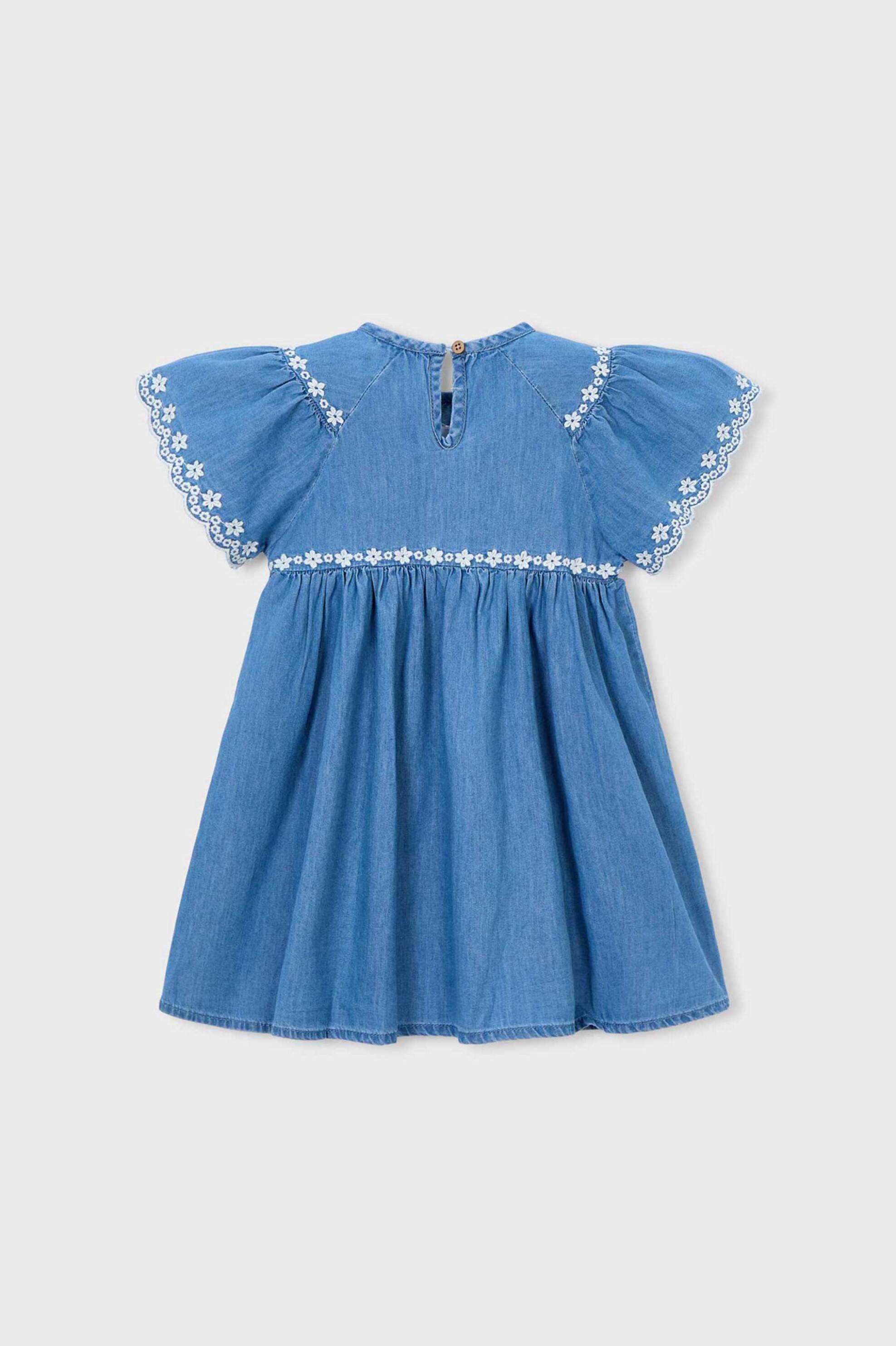 Mayoral Παιδικό Denim Φόρεμα με Floral Print - 3927-S26 Blue