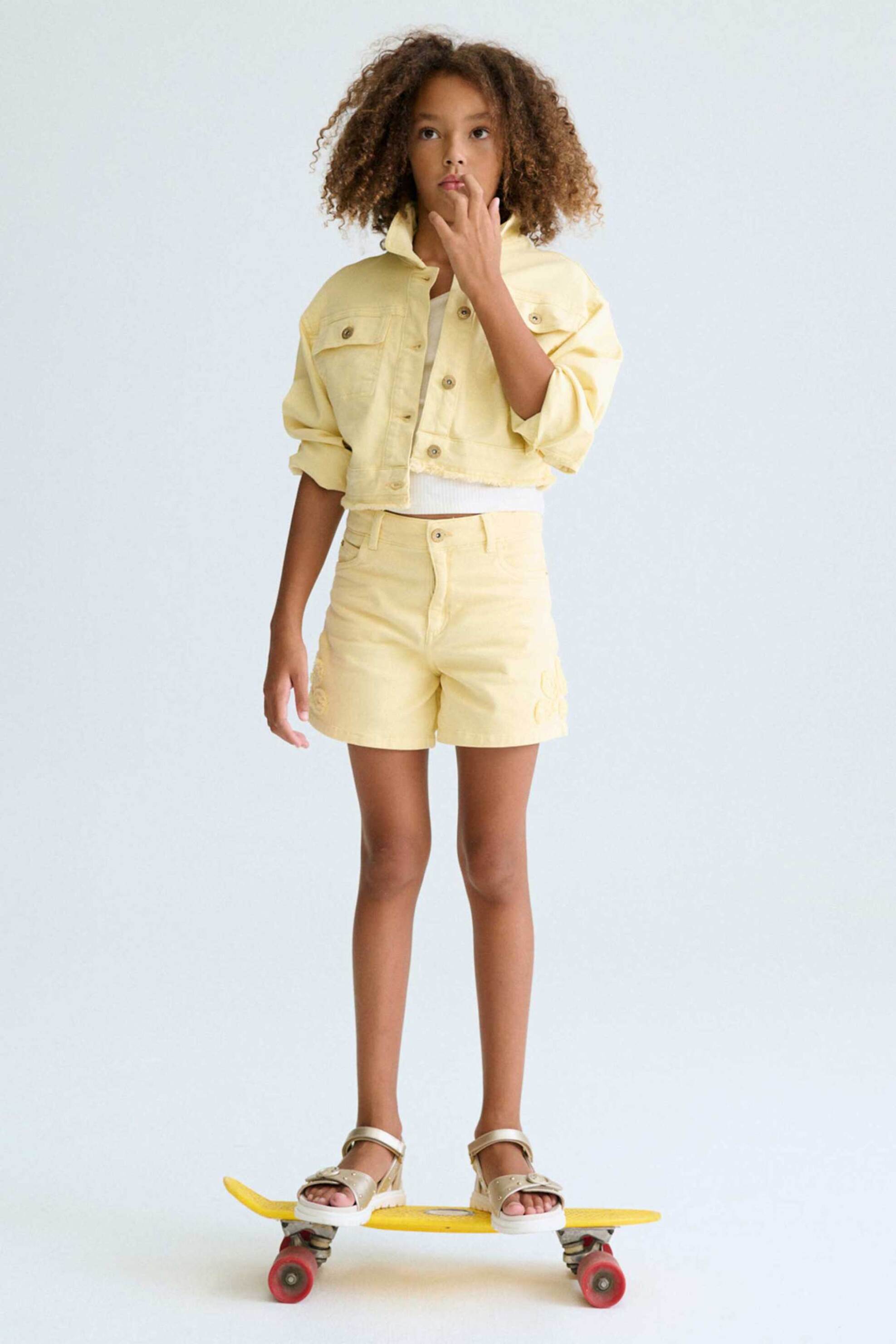 Mayoral παιδικό denim jacket - 6407-S26 Κίτρινο