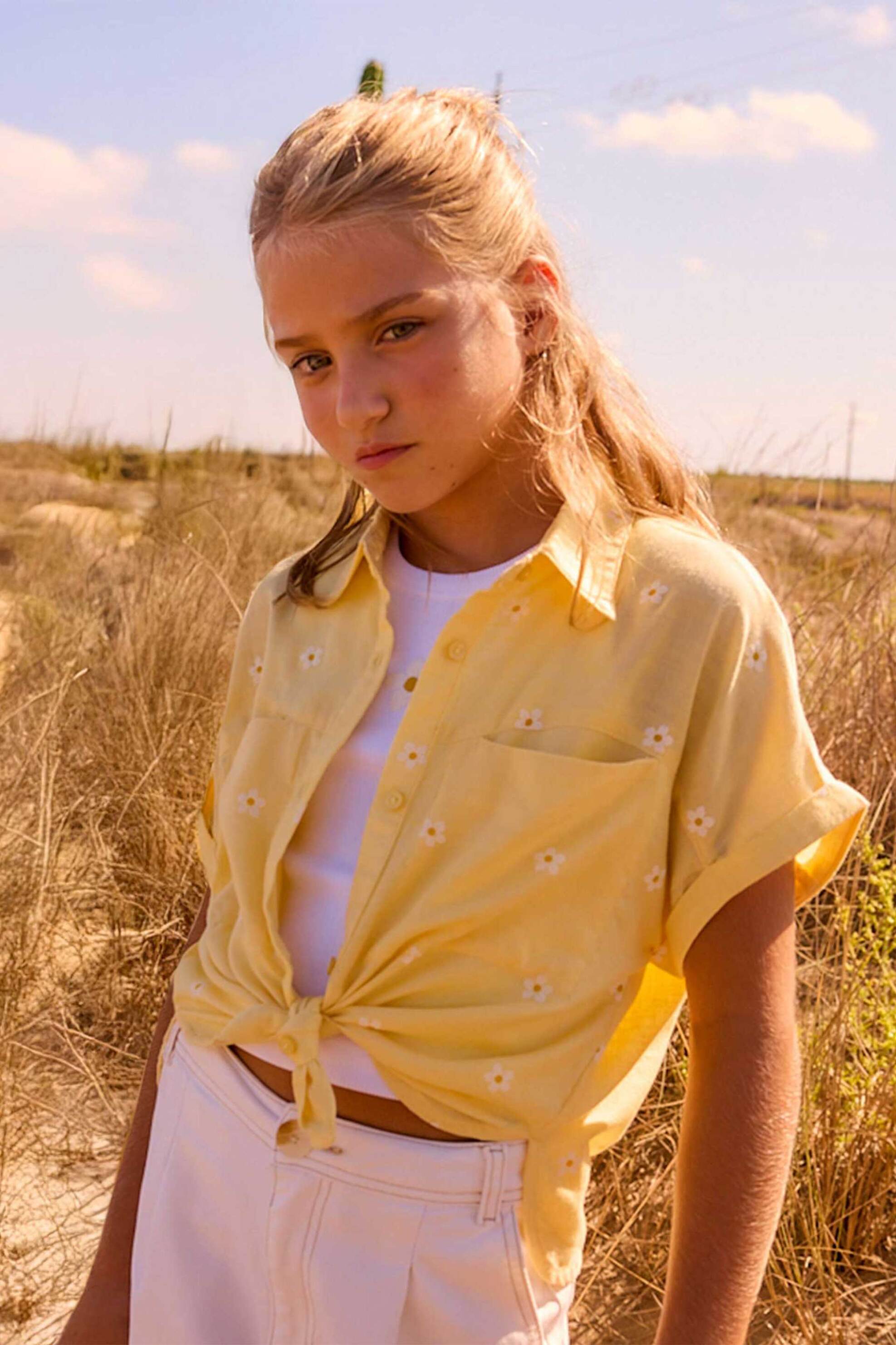 Mayoral παιδικό σετ αμάνικο τοπ και πουκάμισο (2 τεμάχια) - 6159-S26 Κίτρινο