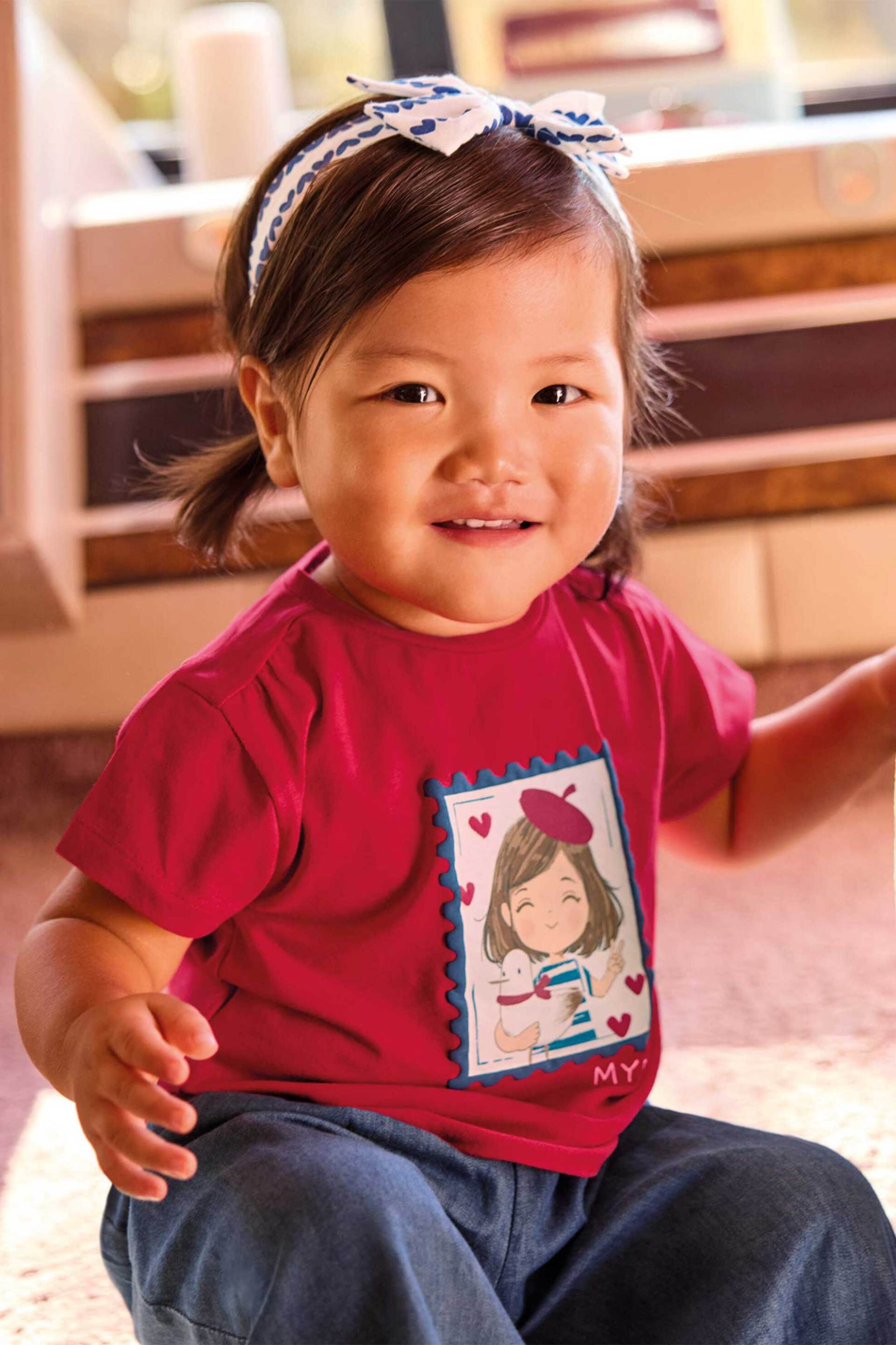 Mayoral βρεφικό σετ μπλούζα και κορδέλα (2 τεμάχια) - 1081-S26 Κόκκινο