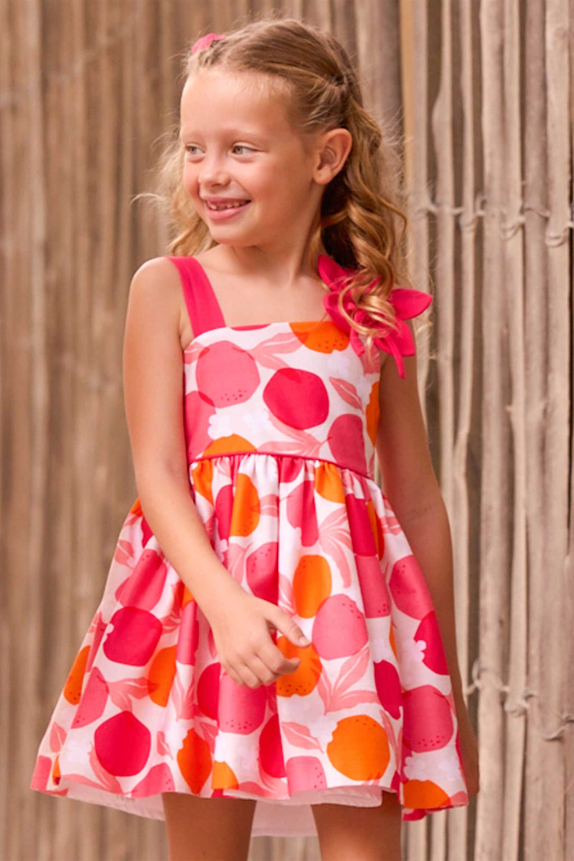 Mayoral παιδικό φόρεμα αμάνικο με all-over print - 3924-S26 Κόκκινο