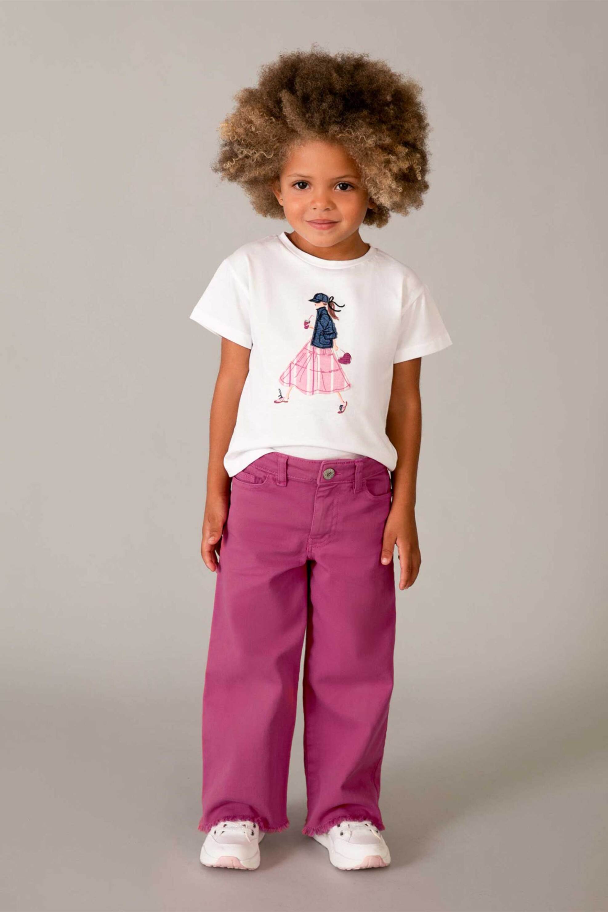 Mayoral παιδικό τζιν παντελόνι Wide Leg - 3588-S26 Ροζ Ανοιχτό