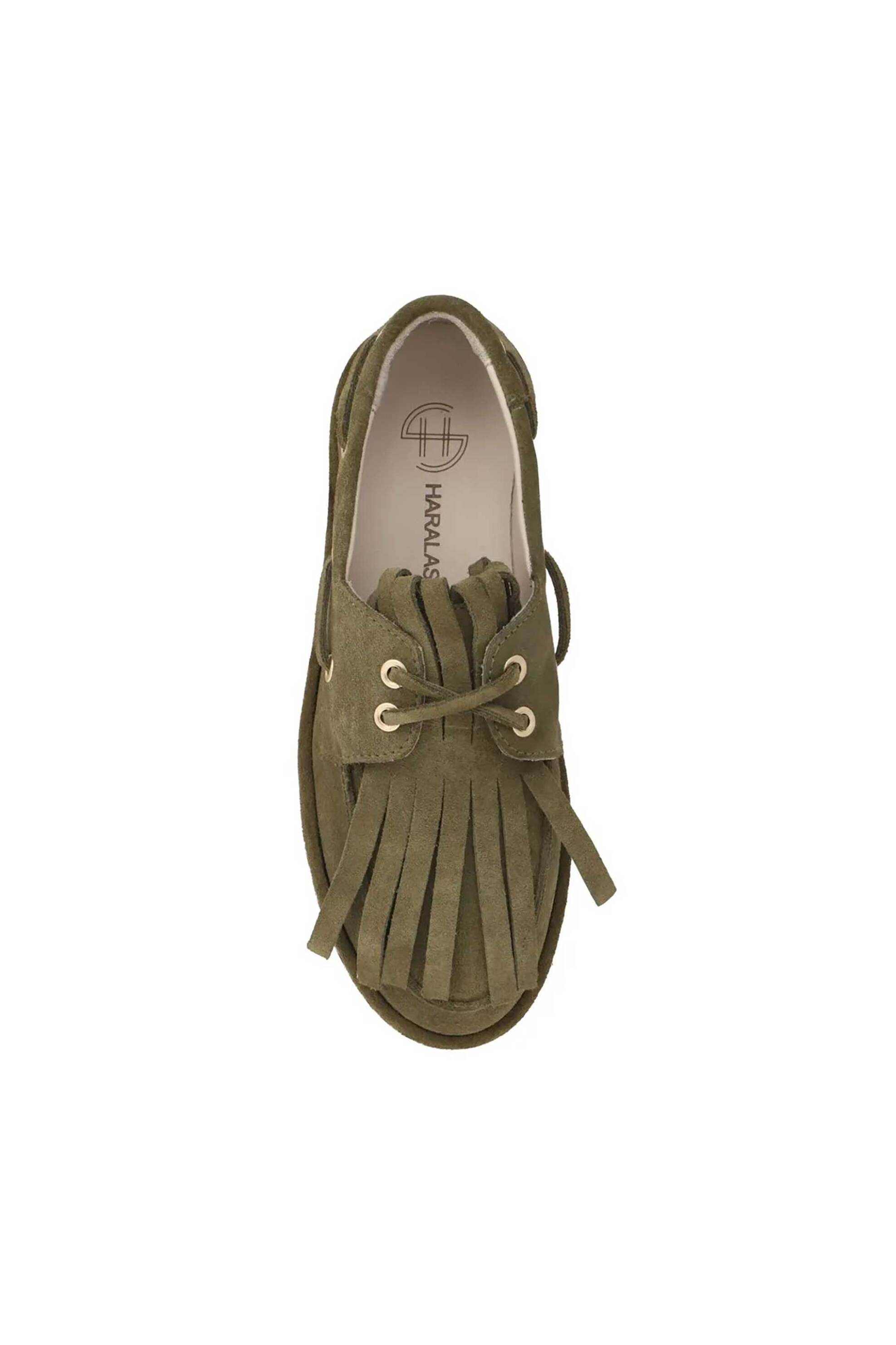 HARALAS Haralas γυναικεία suede μοκασίνια - 2759 Λαδί - 4