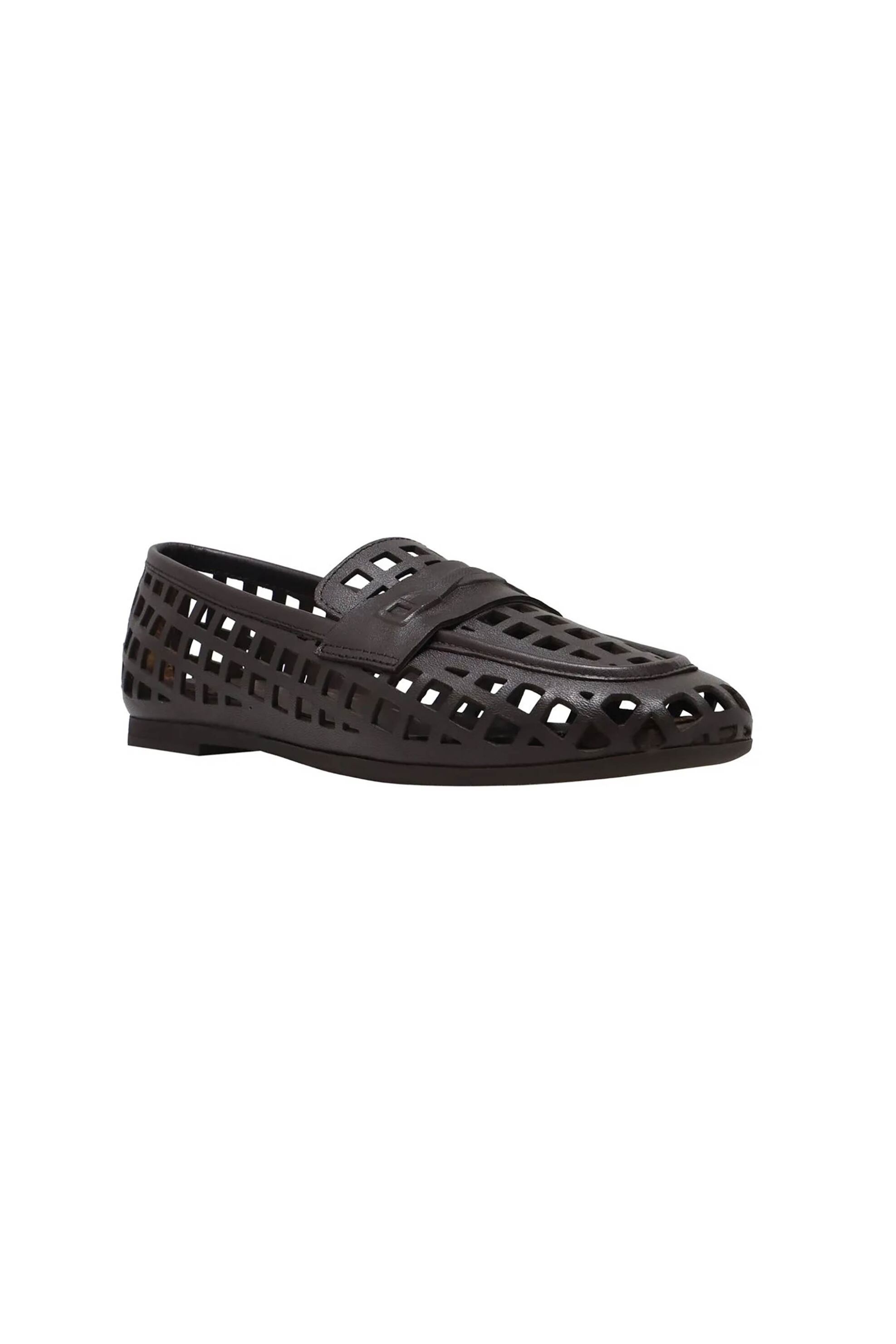 HARALAS Haralas γυναικεία δερμάτινα loafers με διάτρητο σχέδιο - 366-30 Καφέ Σκούρο - 2