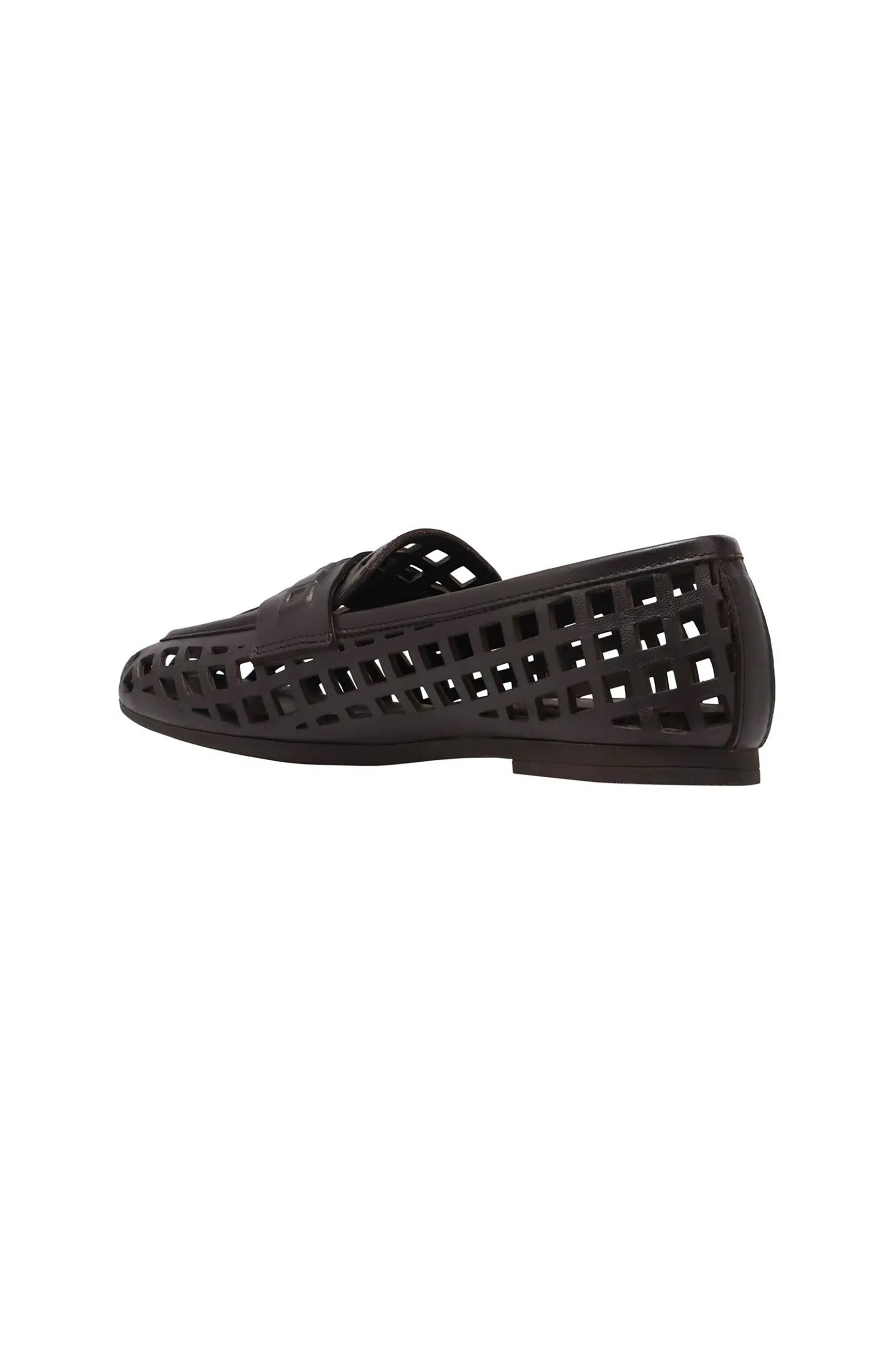 HARALAS Haralas γυναικεία δερμάτινα loafers με διάτρητο σχέδιο - 366-30 Καφέ Σκούρο - 3