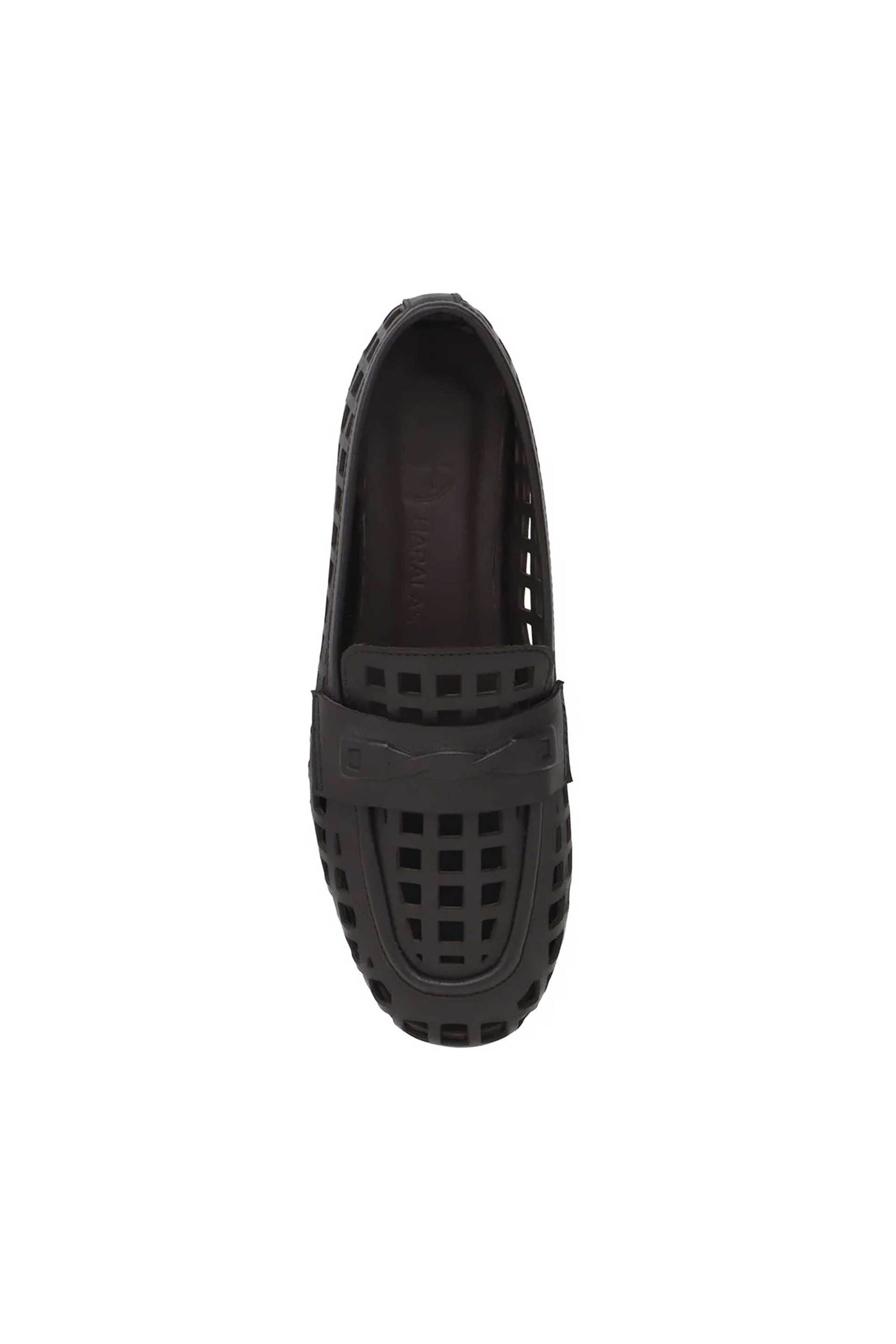 HARALAS Haralas γυναικεία δερμάτινα loafers με διάτρητο σχέδιο - 366-30 Καφέ Σκούρο - 4