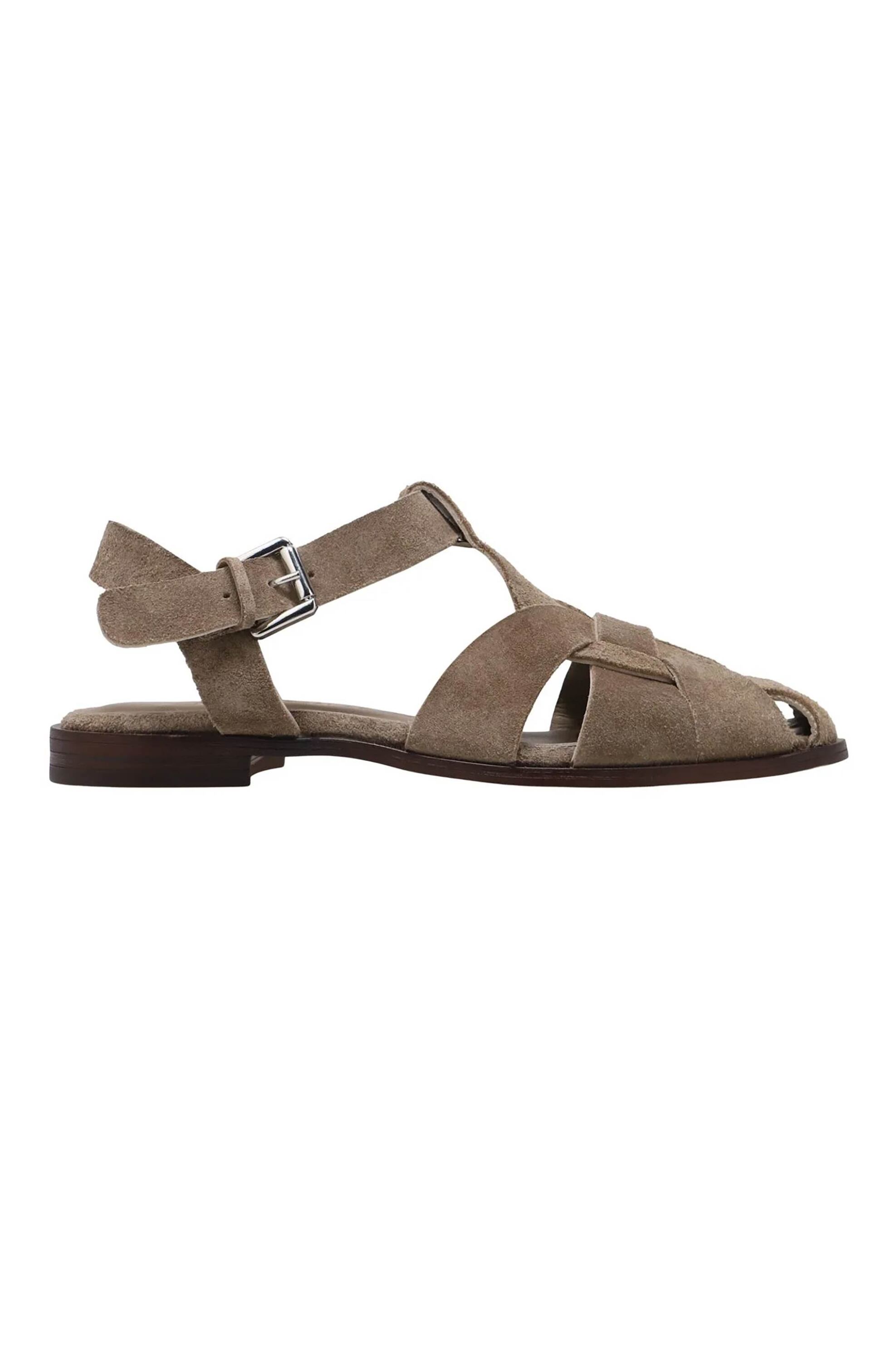 HARALAS Haralas γυναικεία suede σανδάλια - 437-08 SUE Taupe