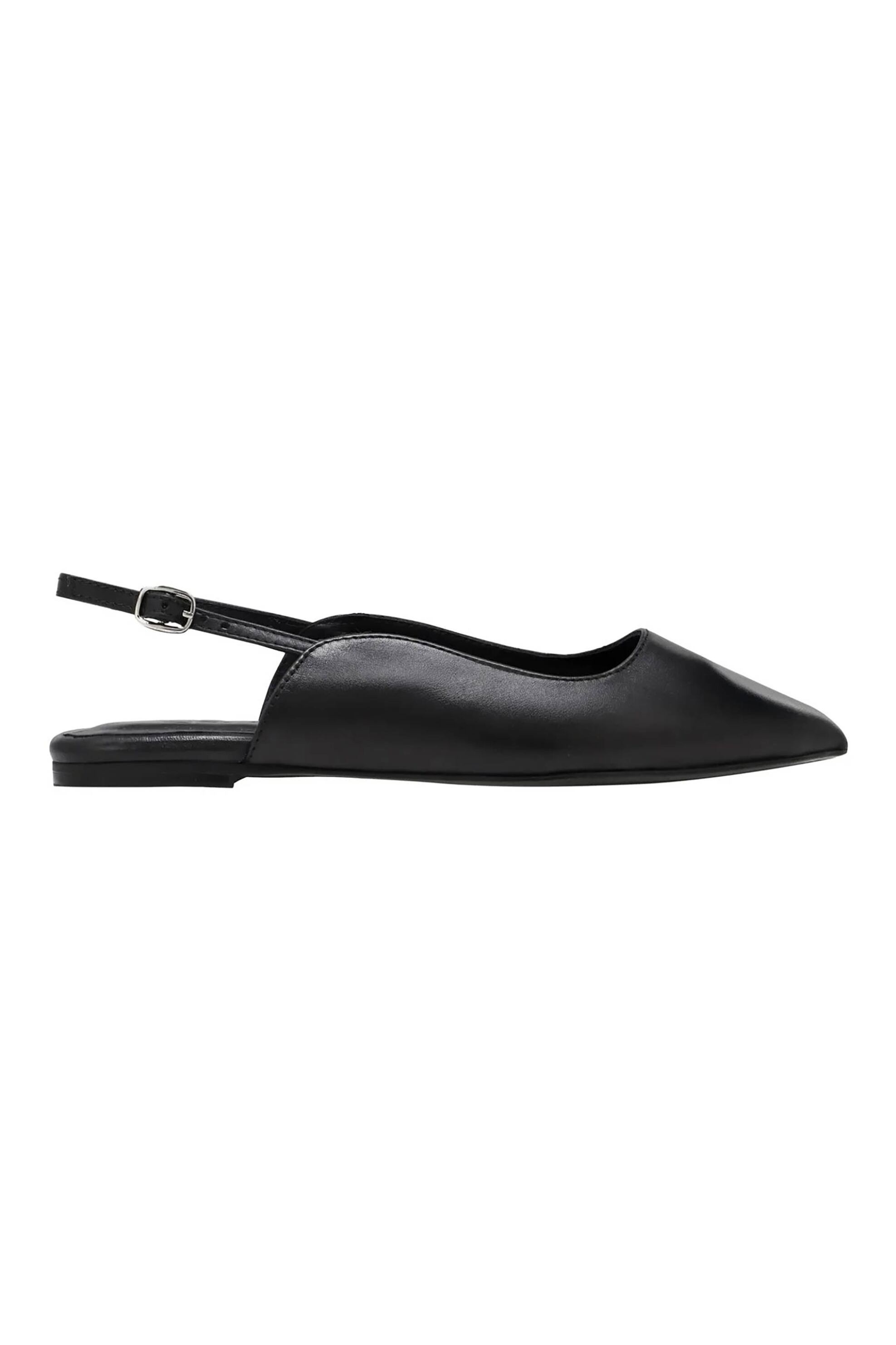 HARALAS Haralas γυναικεία δερμάτινα slingback - 501-01 Μαύρο