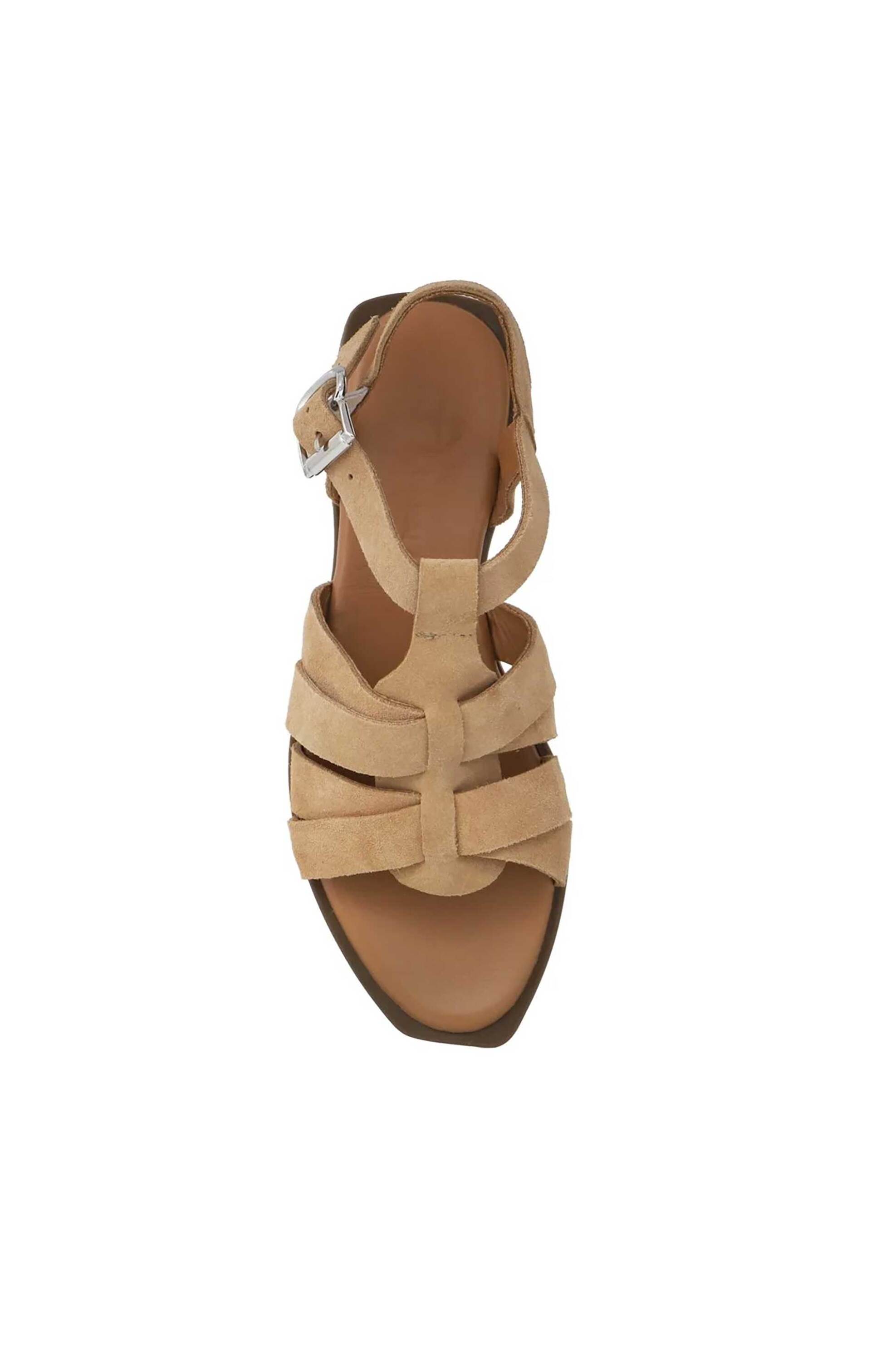 HARALAS Haralas γυναικεία suede σανδάλια - 509-03 Μπεζ - 4