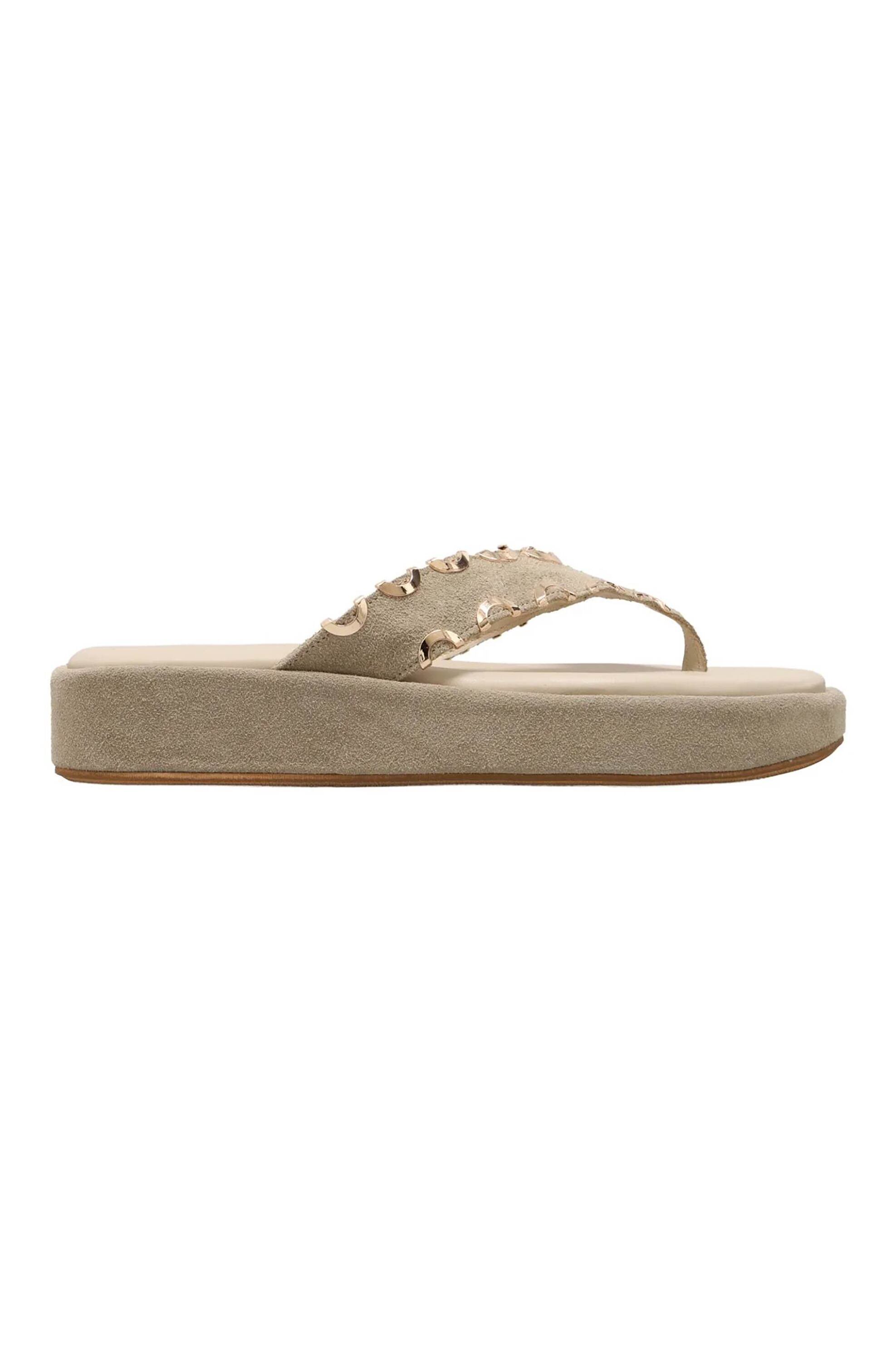 HARALAS Haralas γυναικεία suede σανδάλια - E112-011 Μπεζ