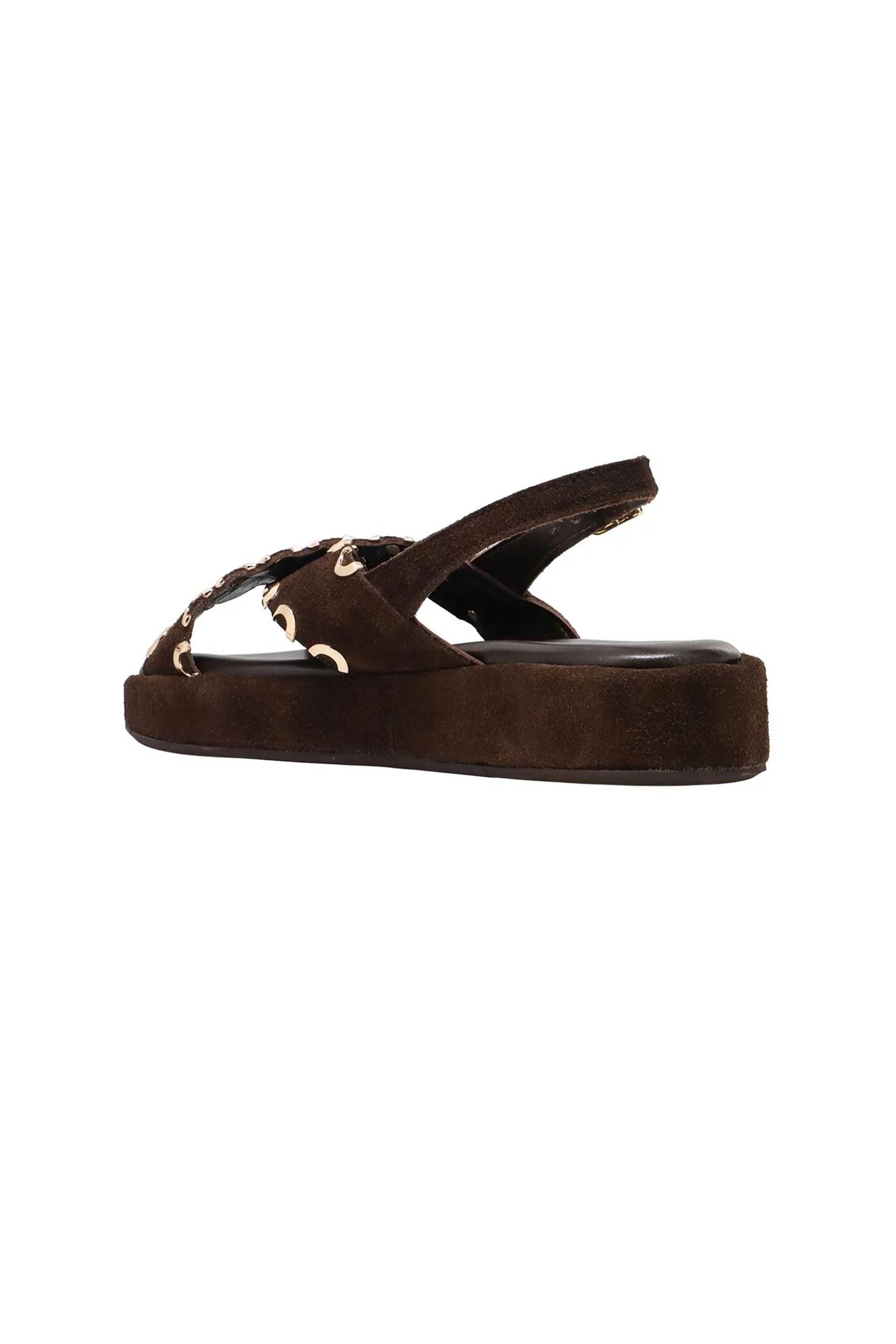 HARALAS Haralas γυναικεία suede σανδάλια - E112-003 Καφέ Σκούρο - 3