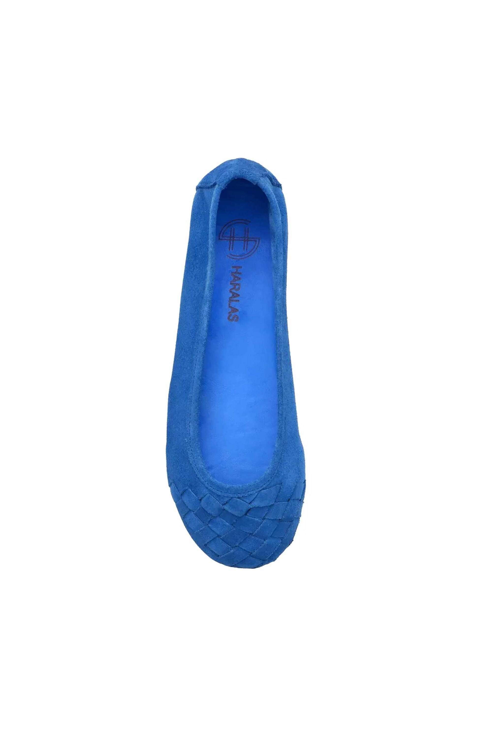 HARALAS Haralas γυναικείες suede μπαλαρίνες - 2764 Μπλε - 4