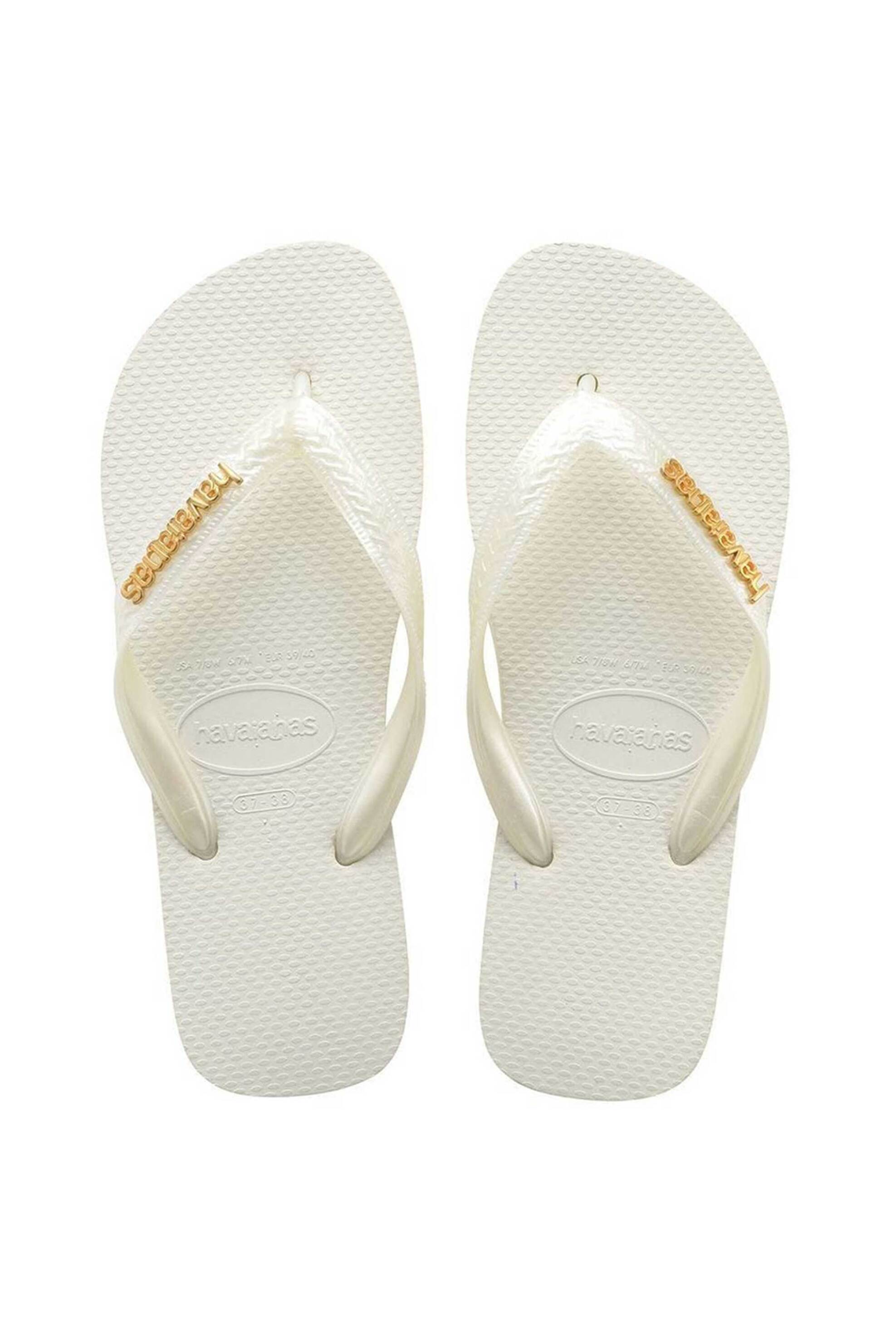 Havaianas γυναικείες σαγιονάρες με μεταλλικό λογότυπο - 4127244 Λευκό