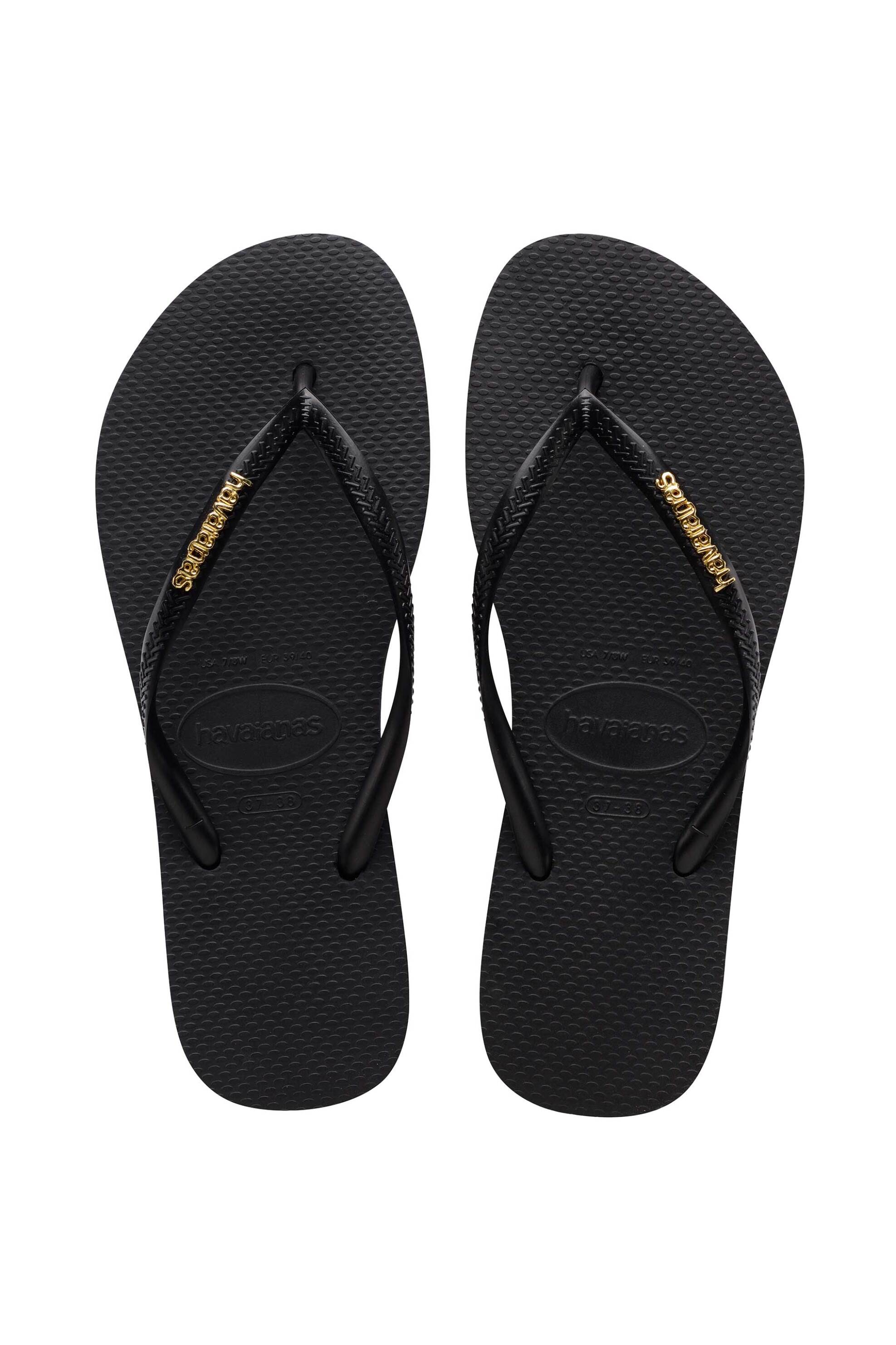 Havaianas γυναικείες σαγιονάρες "Slim Logo Metallic" - 4119875 Μαύρο - Χρυσό