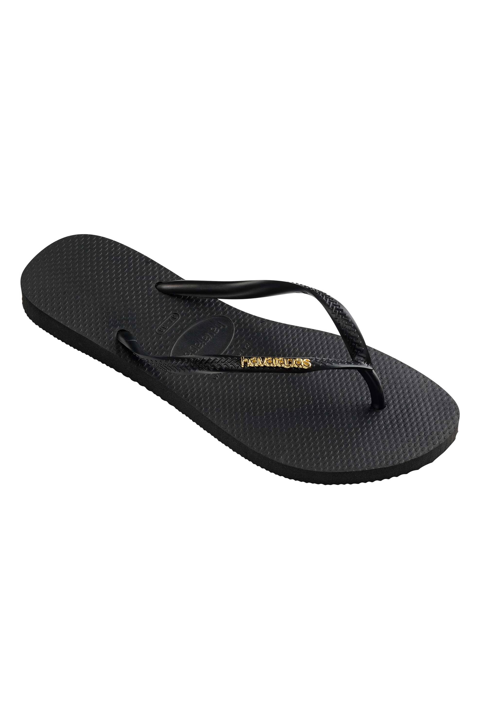 Havaianas Γυναικείες Σαγιονάρες Slim Logo Metallic - 4119875 Μαύρο Χρυσό