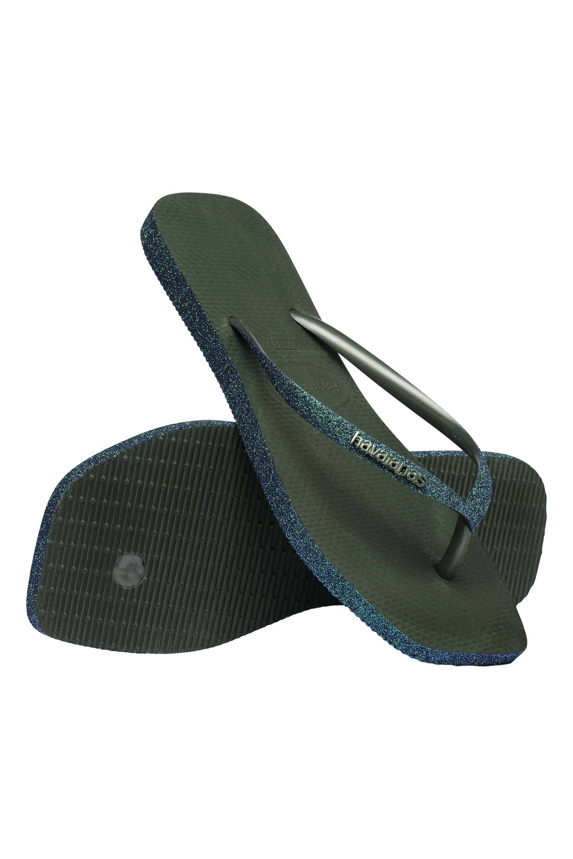 Havaianas Γυναικείες Σαγιονάρες Slim Square Sparkle - 4150248 Χακί