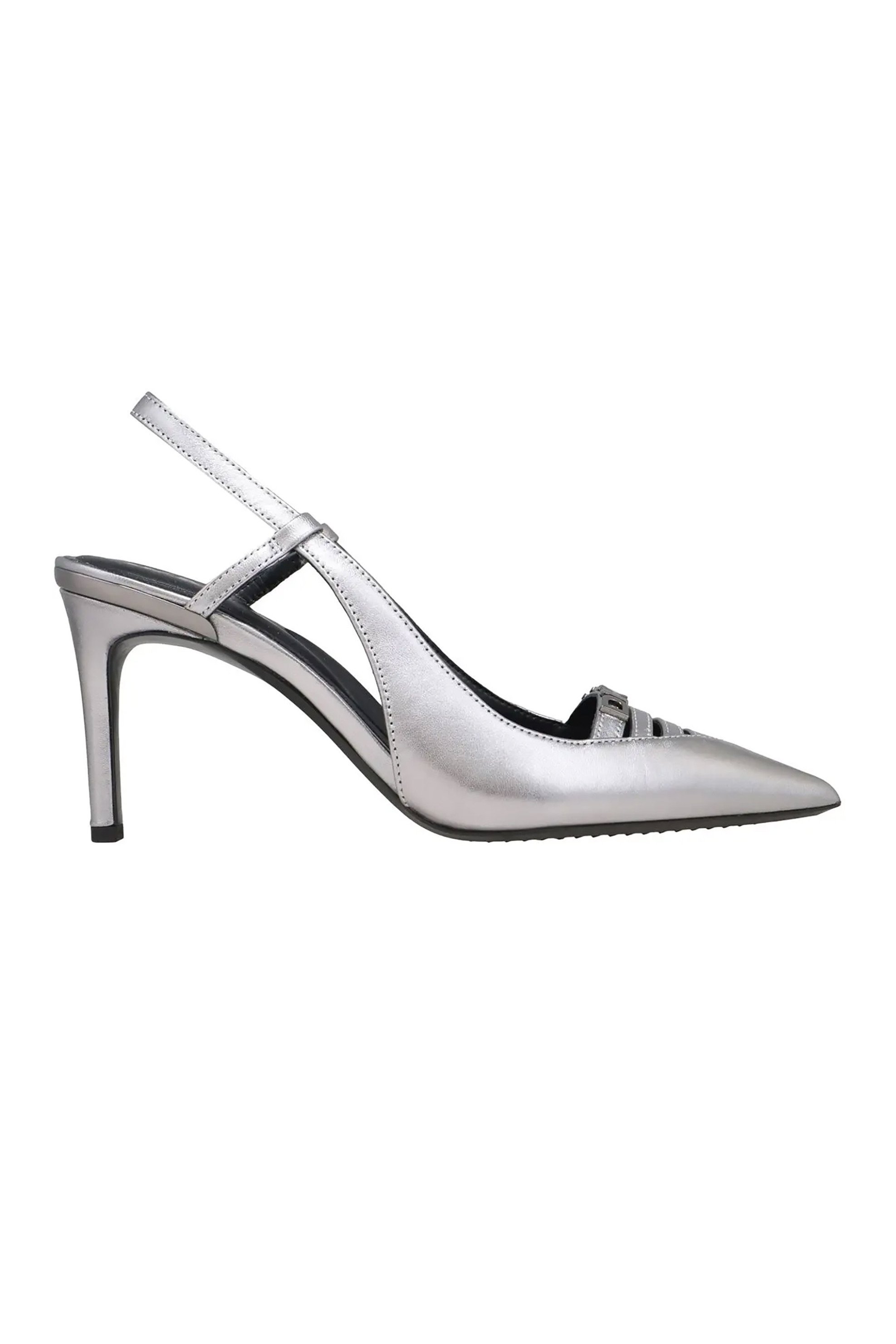 DKNY DKNY γυναικεία slingbacks με μεταλλικό λογότυπ "Malden" - K1599746 Ασημί