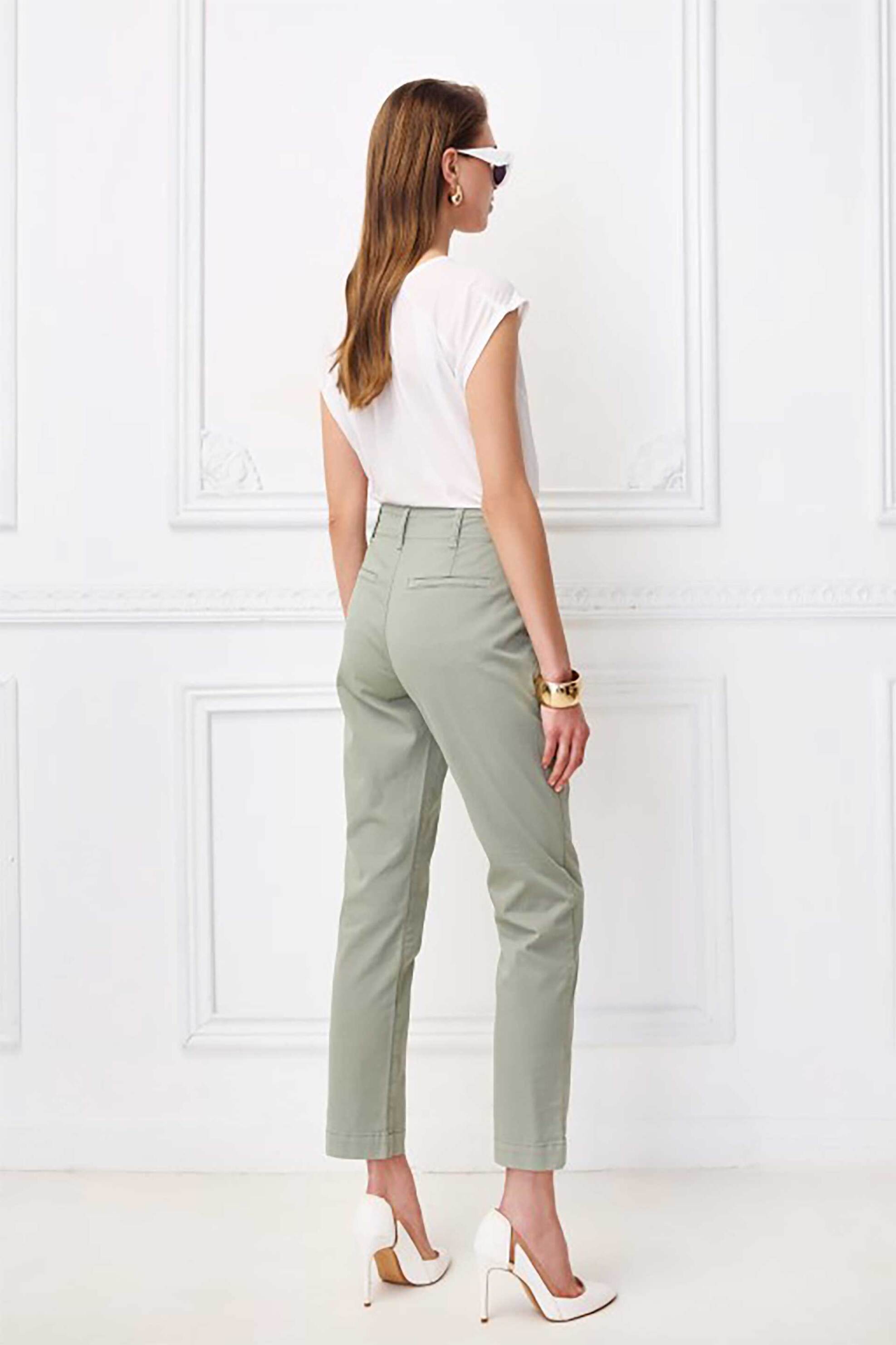 Sarah Lawrence γυναικείο παντελόνι chino Slim Fit "Heide" - 2-600200 Χακί φωτογραφία
