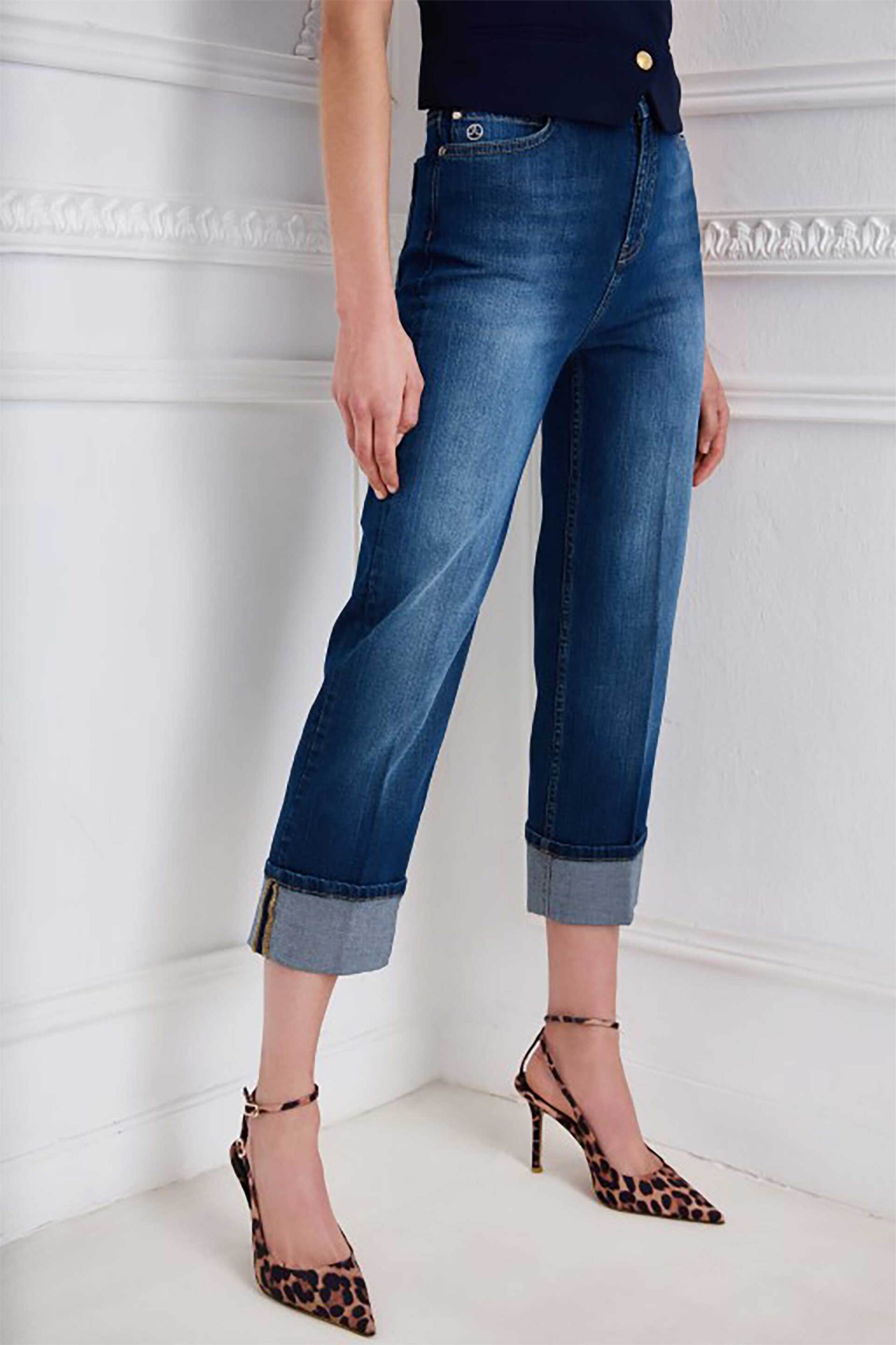 Sarah Lawrence γυναικείο τζιν παντελόνι cropped Straight Fit "Elle" - 2-600020 Denim Blue φωτογραφία