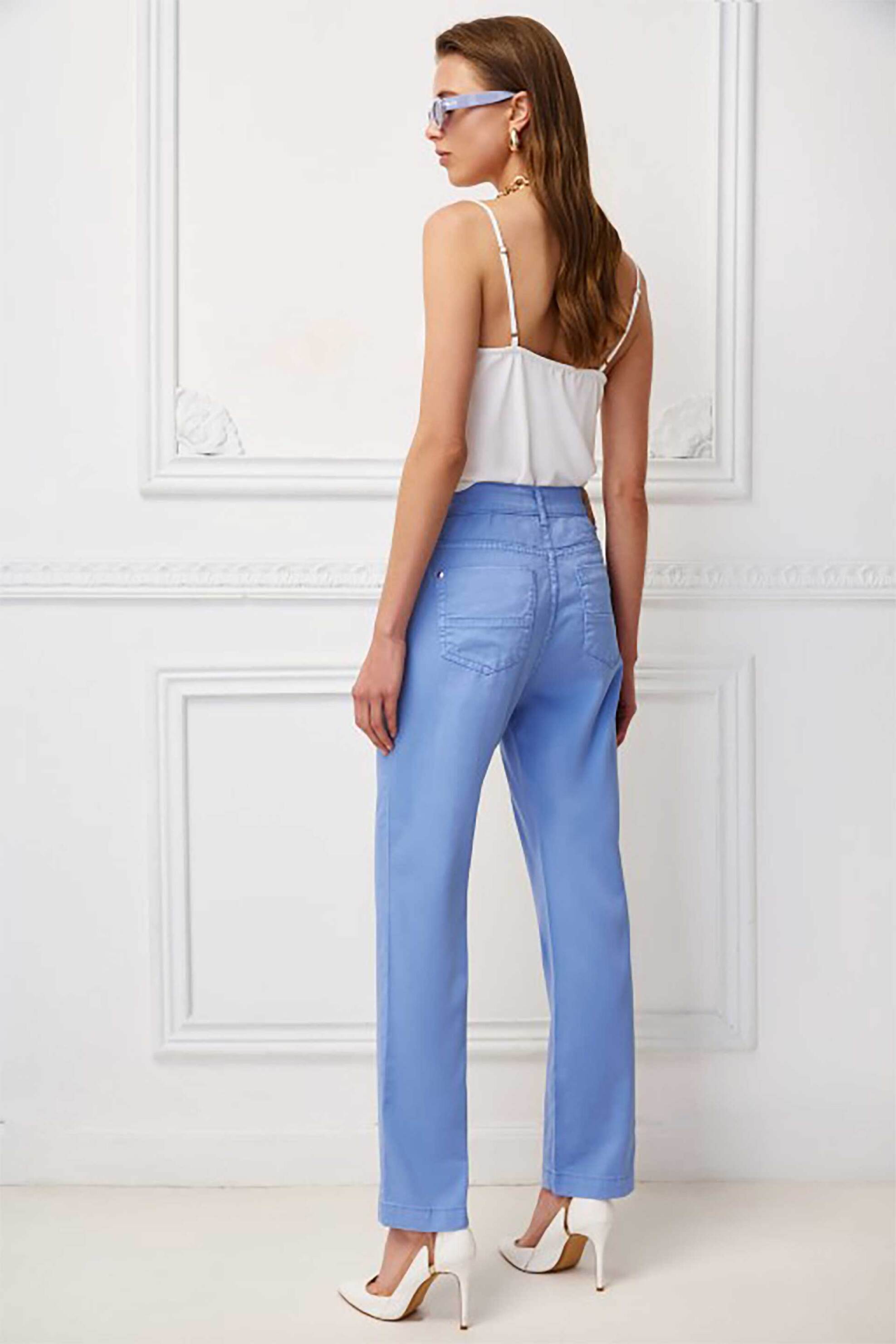 Sarah Lawrence γυναικείο παντελόνι Straight Fit "Elle" - 2-600100 Γαλάζιο φωτογραφία