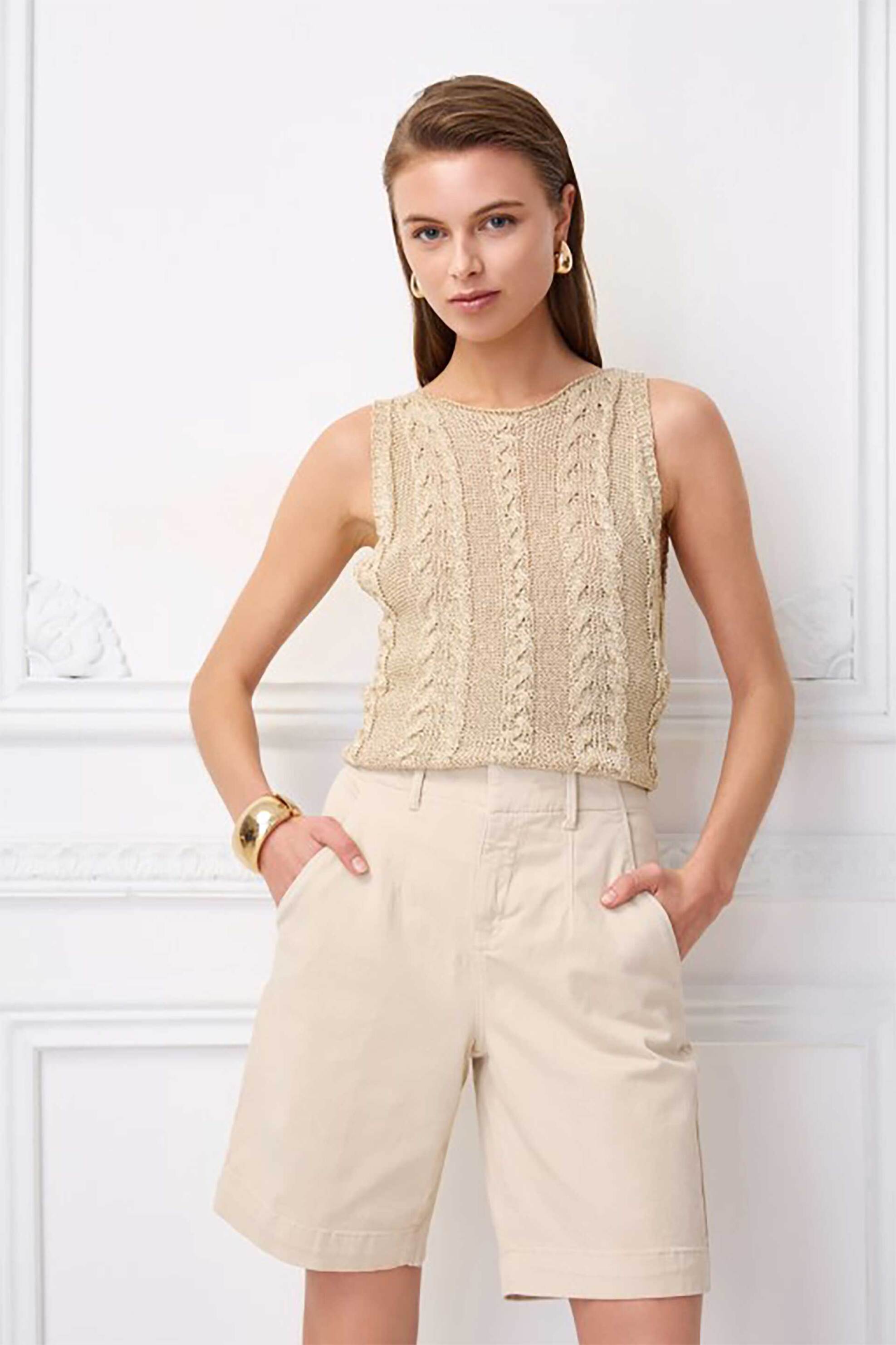 SARAH LAWRENCE JEANS Sarah Lawrence γυναικεία βερμούδα chino "Lee" - 2-608110 Κρέμ