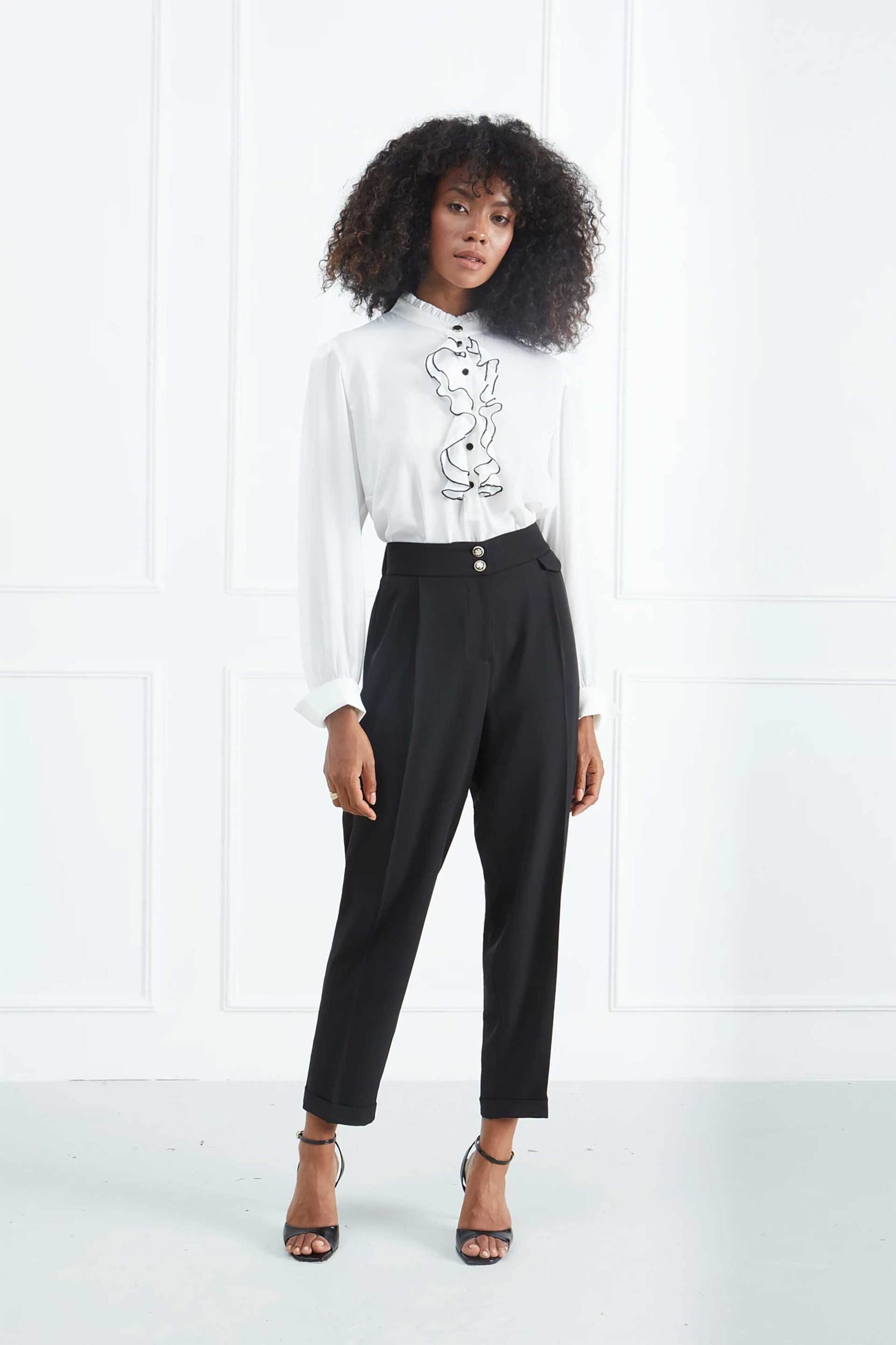 Sarah Lawrence γυναικείο παντελόνι με λάστιχο - 161-0214 Μαύρο