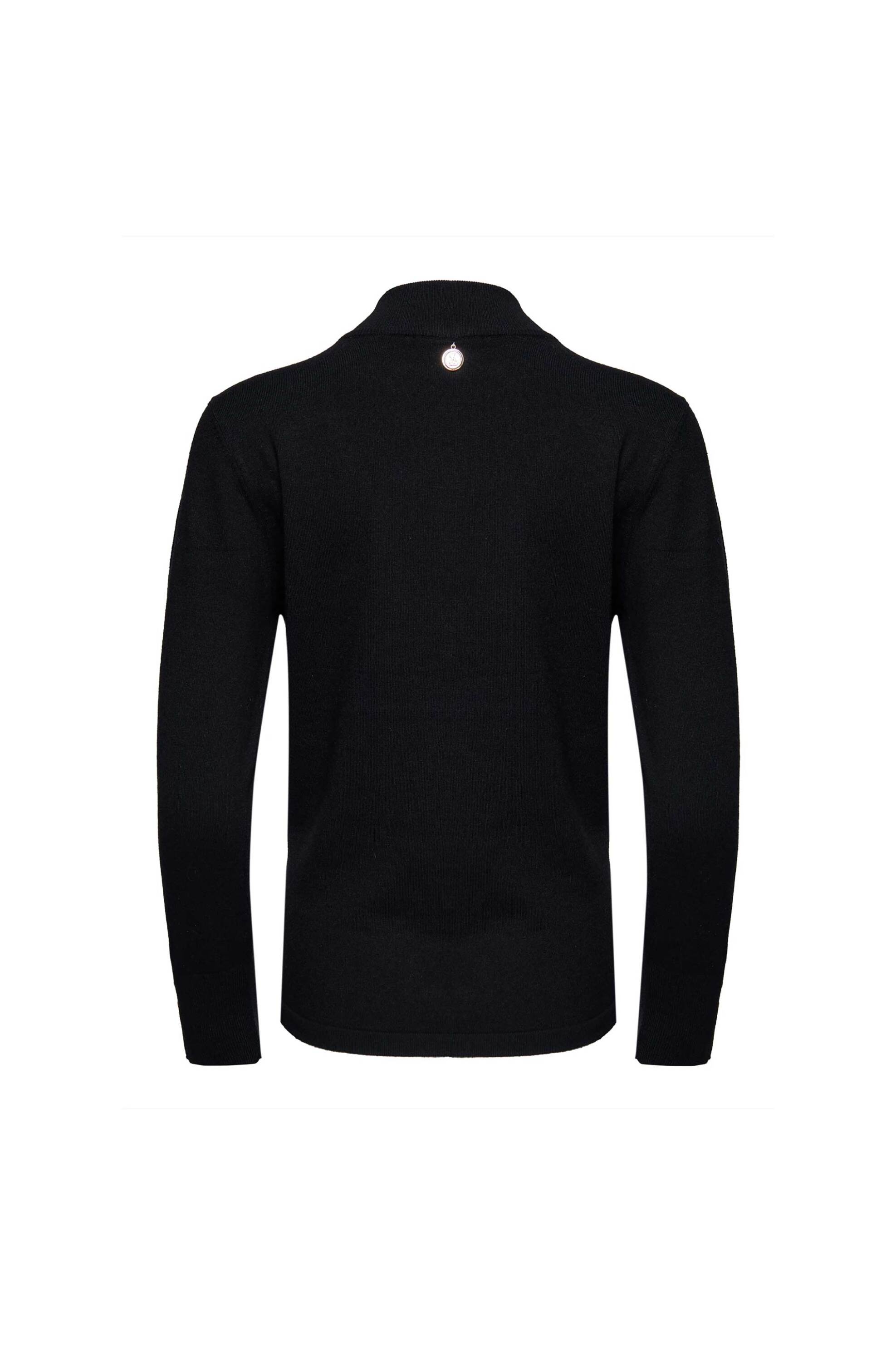 Sarah Lawrence γυναικεία πλεκτή μπλούζα με κουμπιά στο μανίκι - 261-0702 Μαύρο φωτογραφία