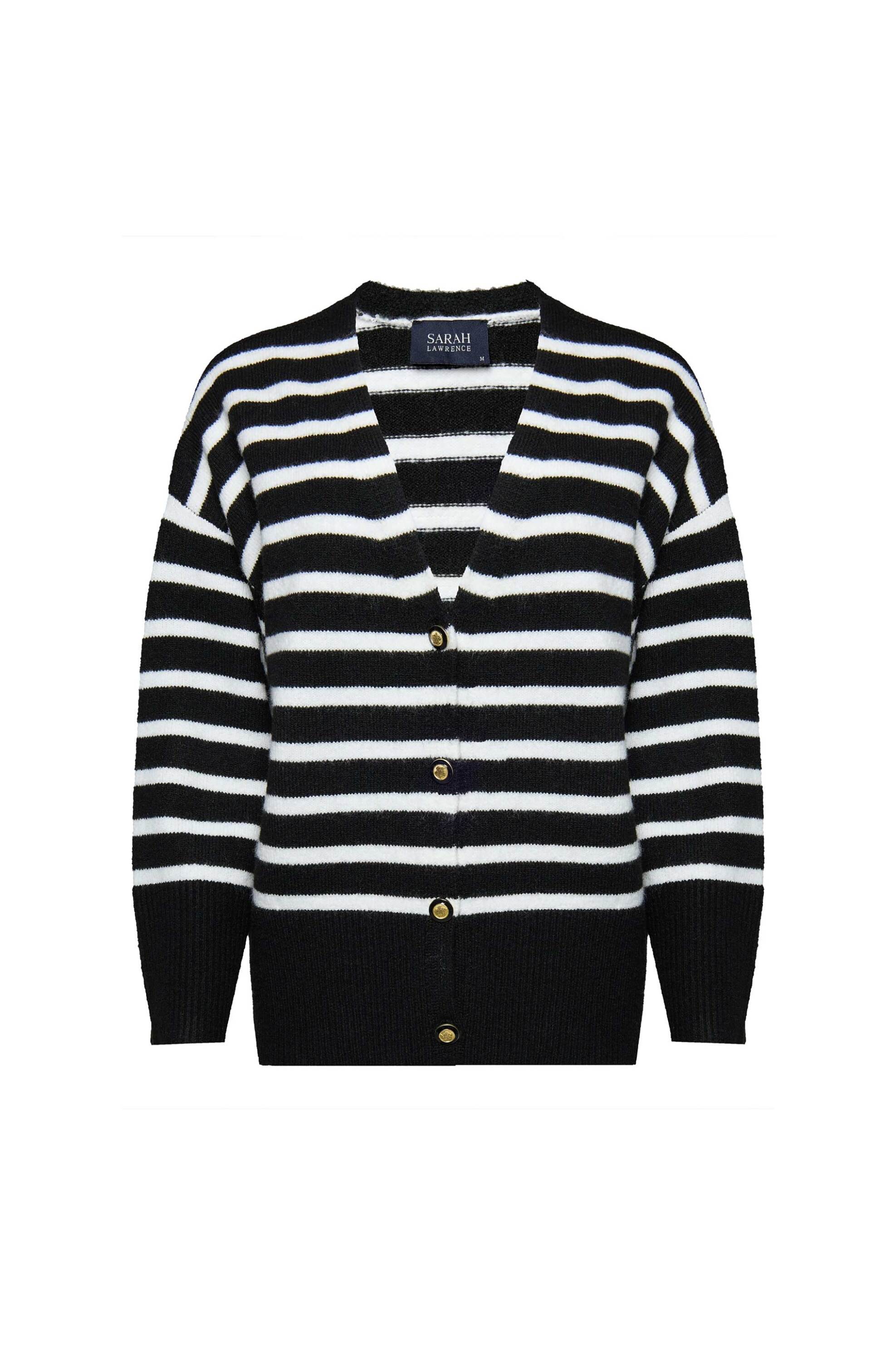 Sarah Lawrence γυναικεία ζακέτα ριγέ με κουμπιά - 261-1001 Μαύρο φωτογραφία