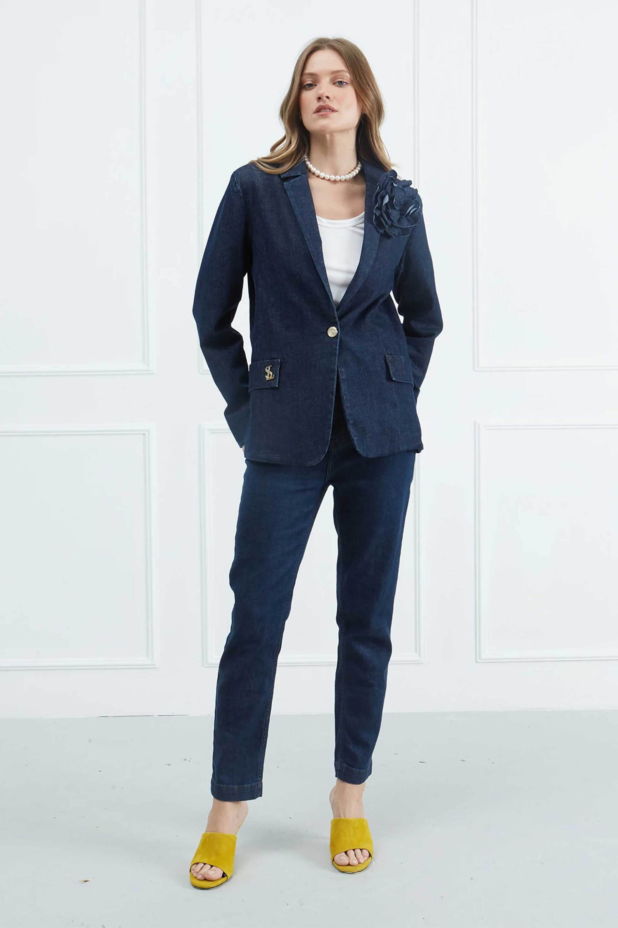 Sarah Lawrence γυναικείο παντελόνι denim Skinny Fit - 261-0204 Denim Blue