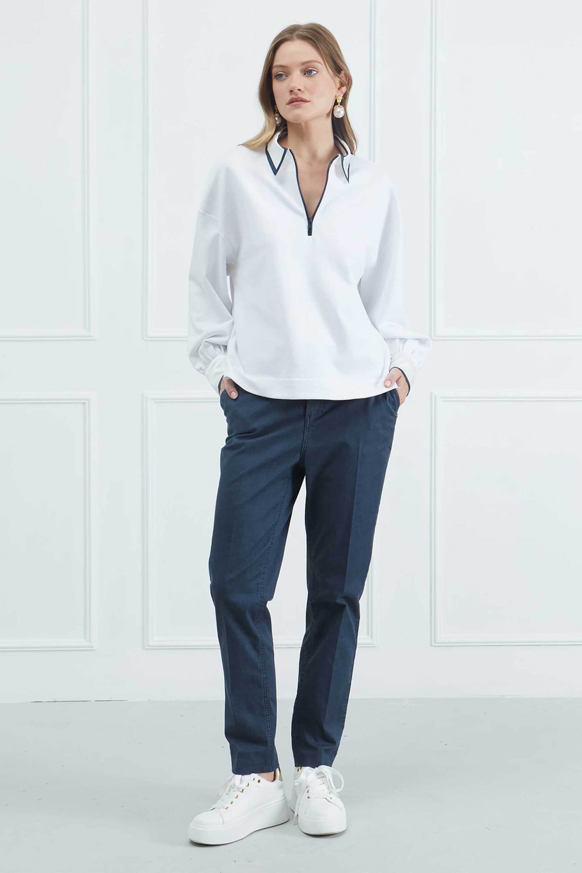 Sarah Lawrence γυναικείο παντελόνι cigarette - 261-0224 Γκρι