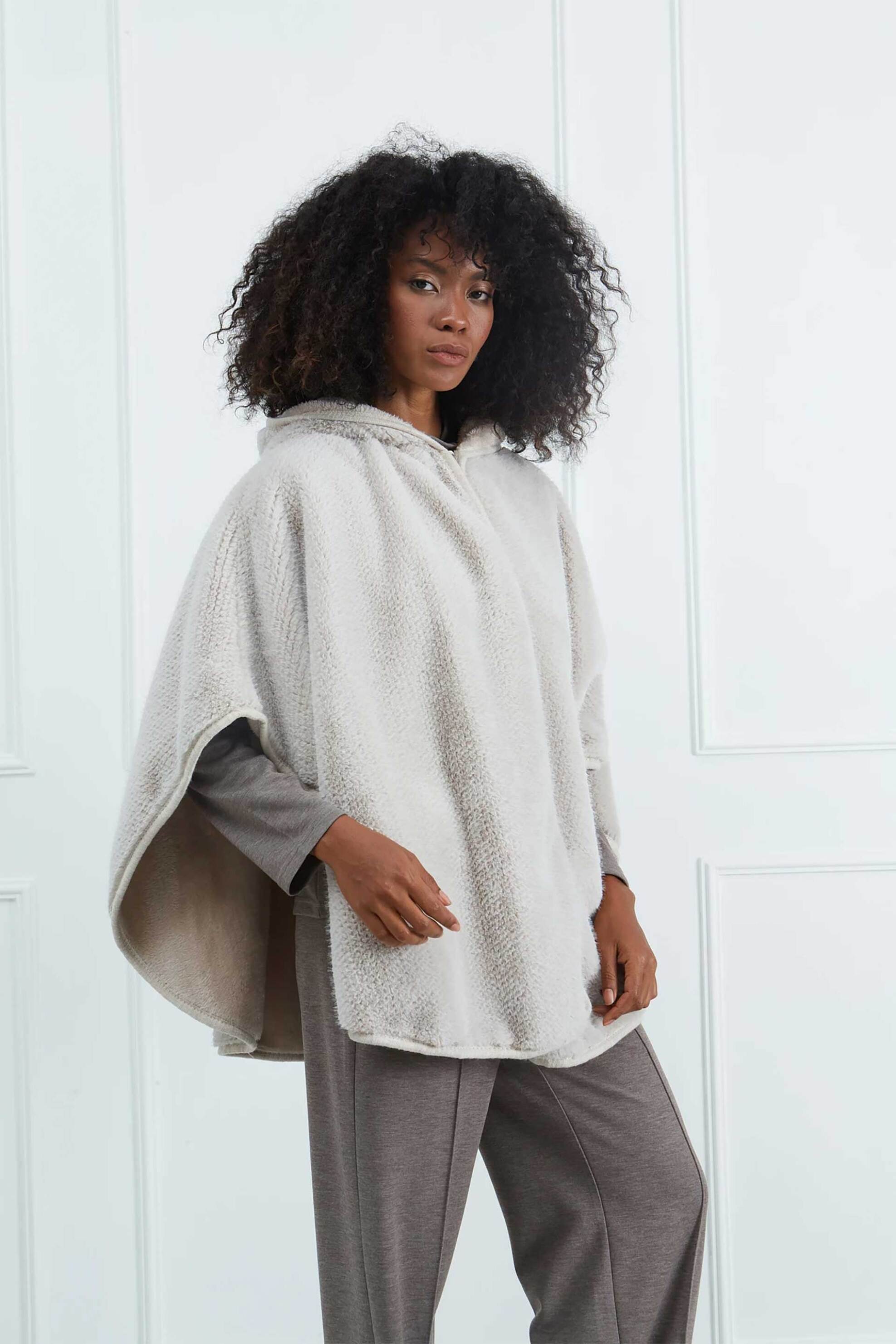 Sarah Lawrence γυναικεία γούνινη κάπα με κουκούλα - 261-1504 Μπεζ φωτογραφία