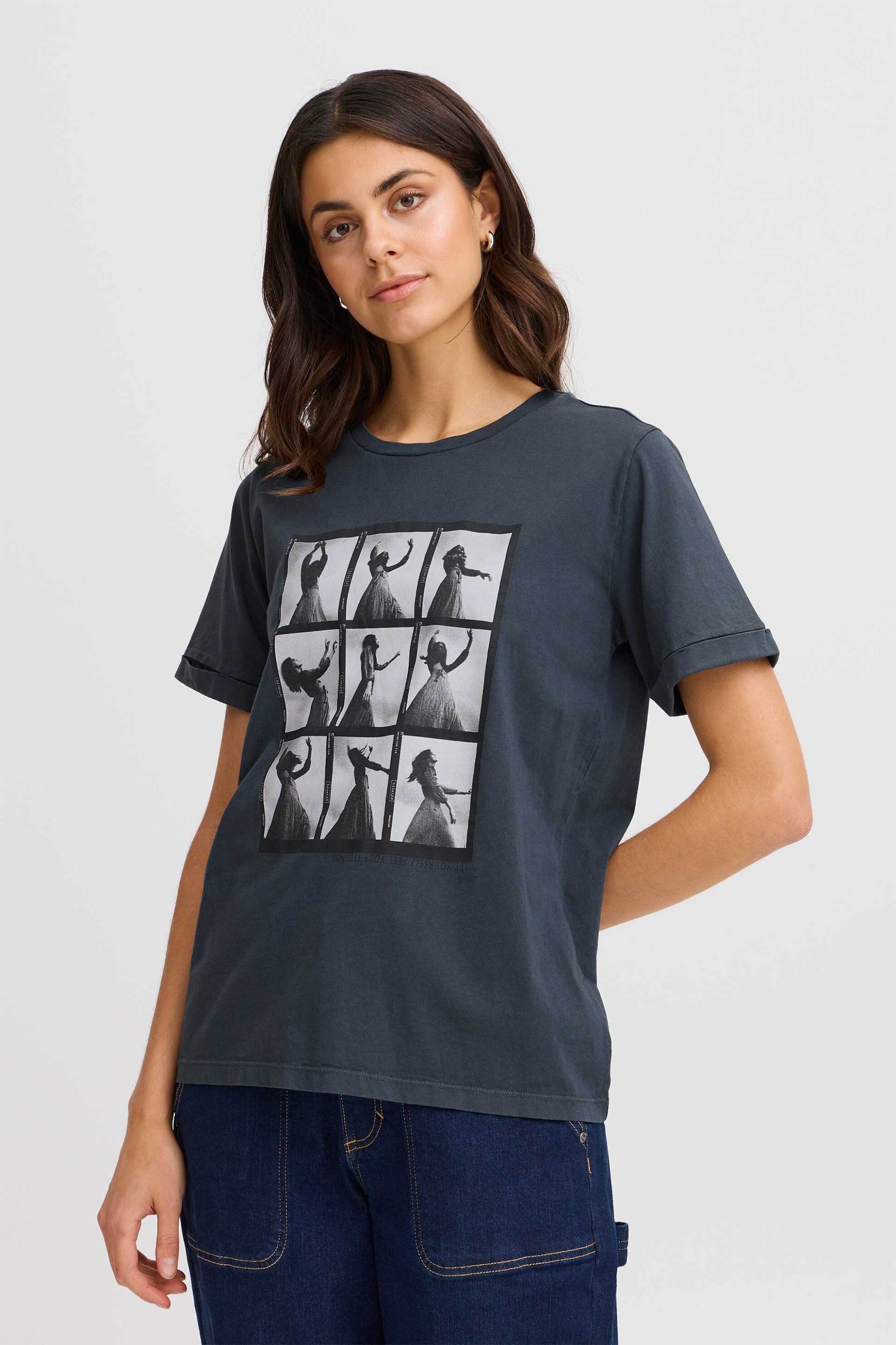 FRANSA Fransa γυναικείο T-shirt με photo print "Frneveah" - 20615158 Ανθρακί