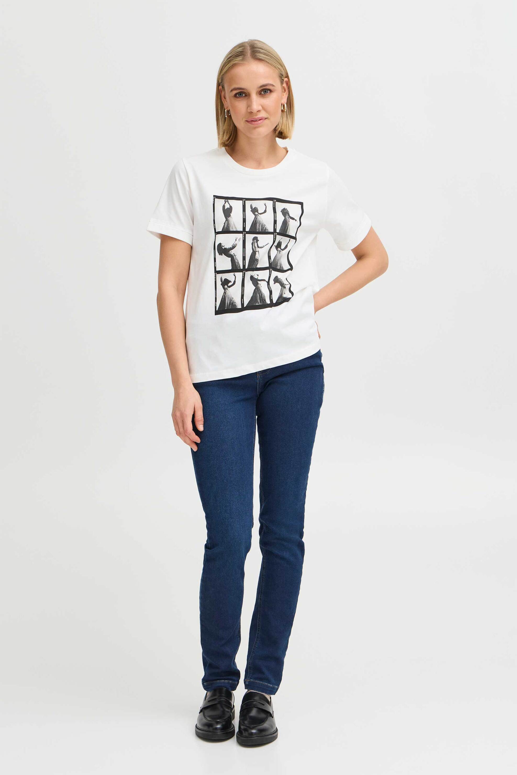 Fransa γυναικείο T-shirt με photo print "Frneveah" - 20615158 Λευκό φωτογραφία