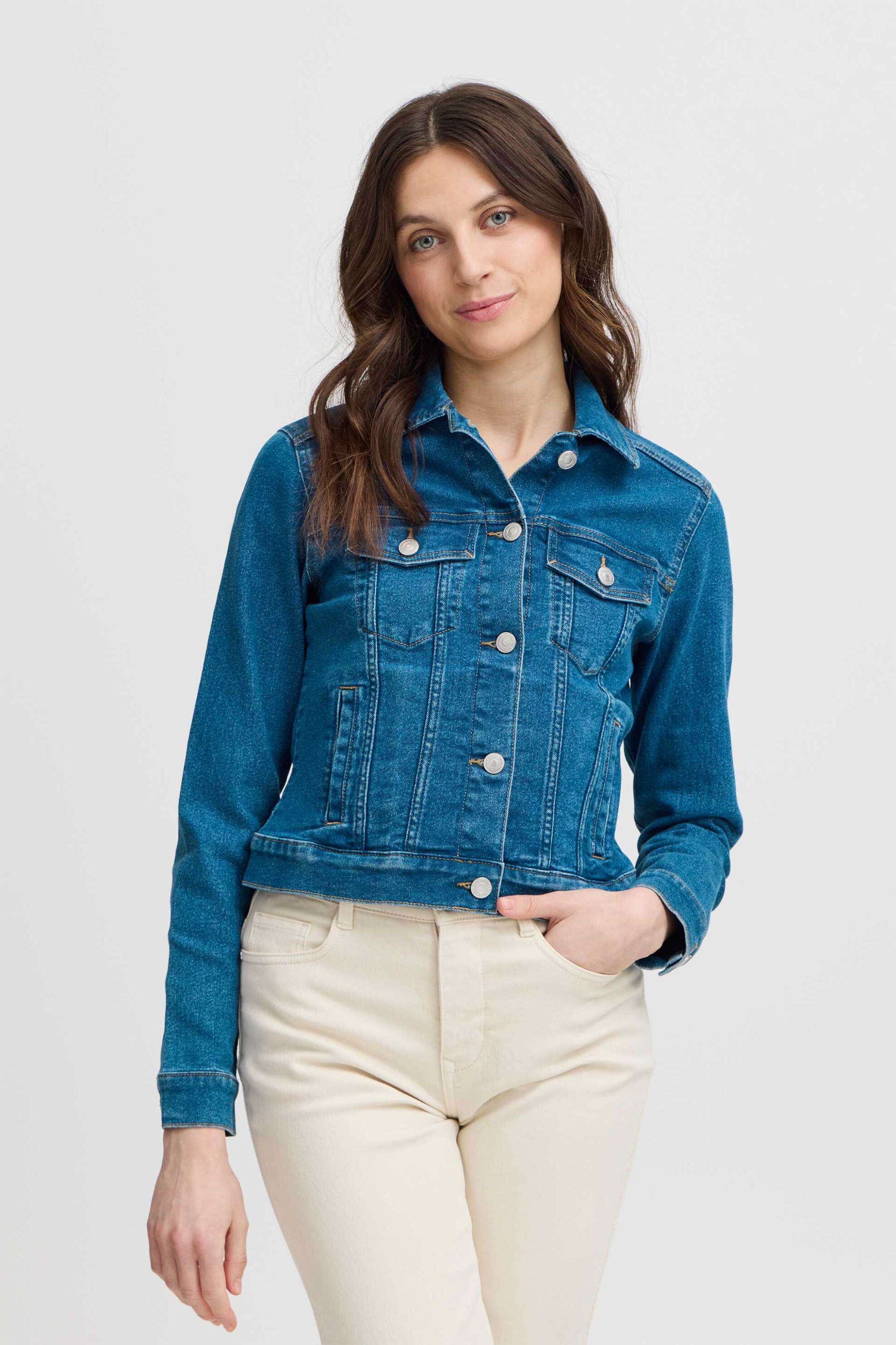FRANSA Fransa γυναικείο denim μπουφάν "Fxdenima" - 20615240 Μπλε Ανοιχτό