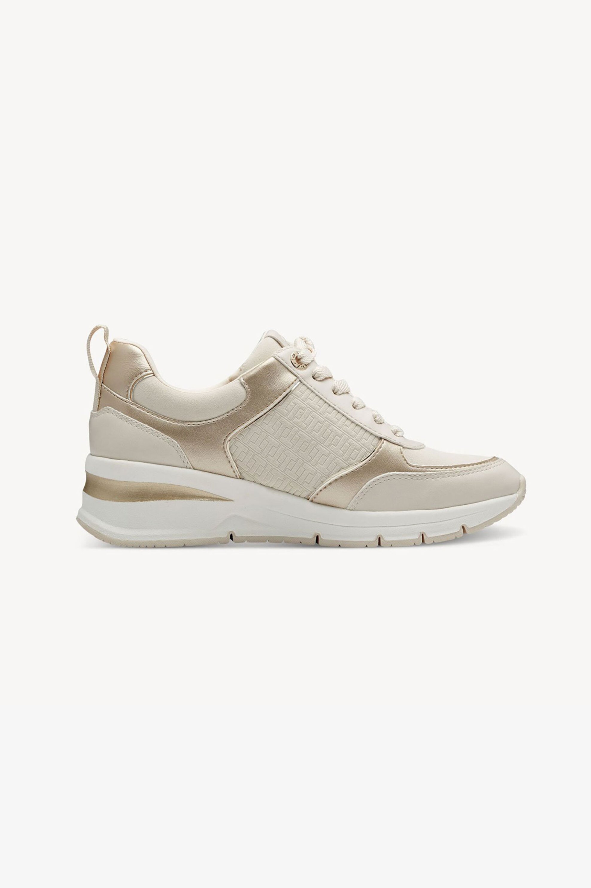 Tamaris γυναικεία sneakers με φερμουάρ και ανάγλυφο σχέδιο - 1-23721-42 Μπεζ