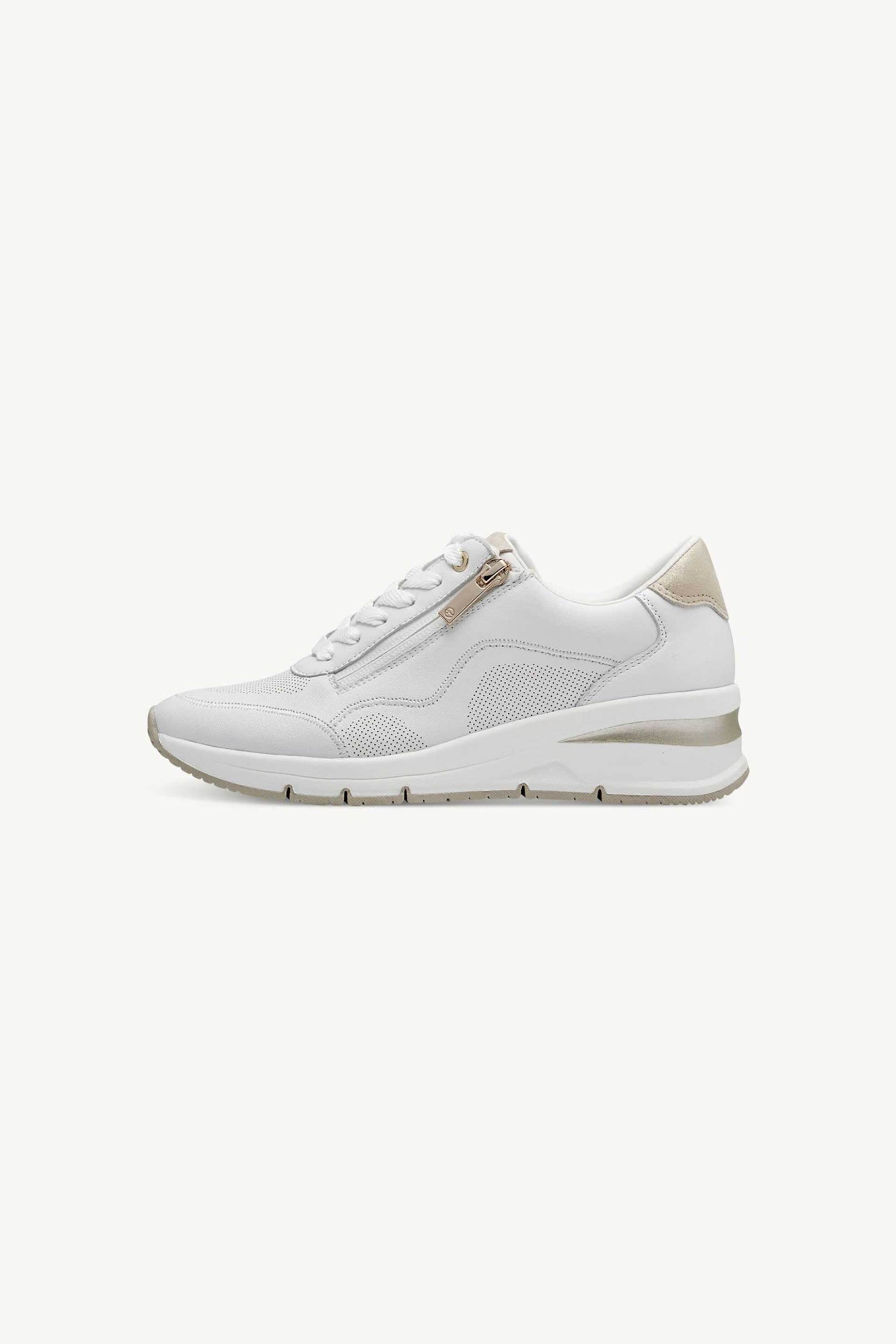 TAMARIS Tamaris γυναικεία sneakers με φερμουάρ και κορδόνια - 1-23761-42 Λευκό