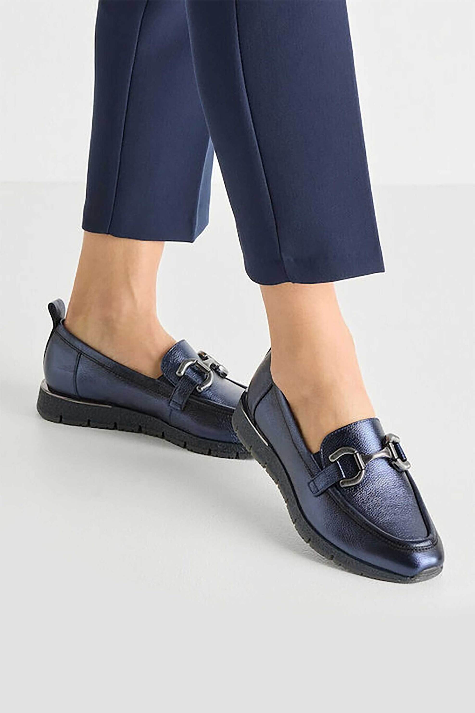 Tamaris γυναικεία loafers με διακοσμητική αγκράφα μπροστά - 1-24711-42 Σκούρο Μπλε φωτογραφία