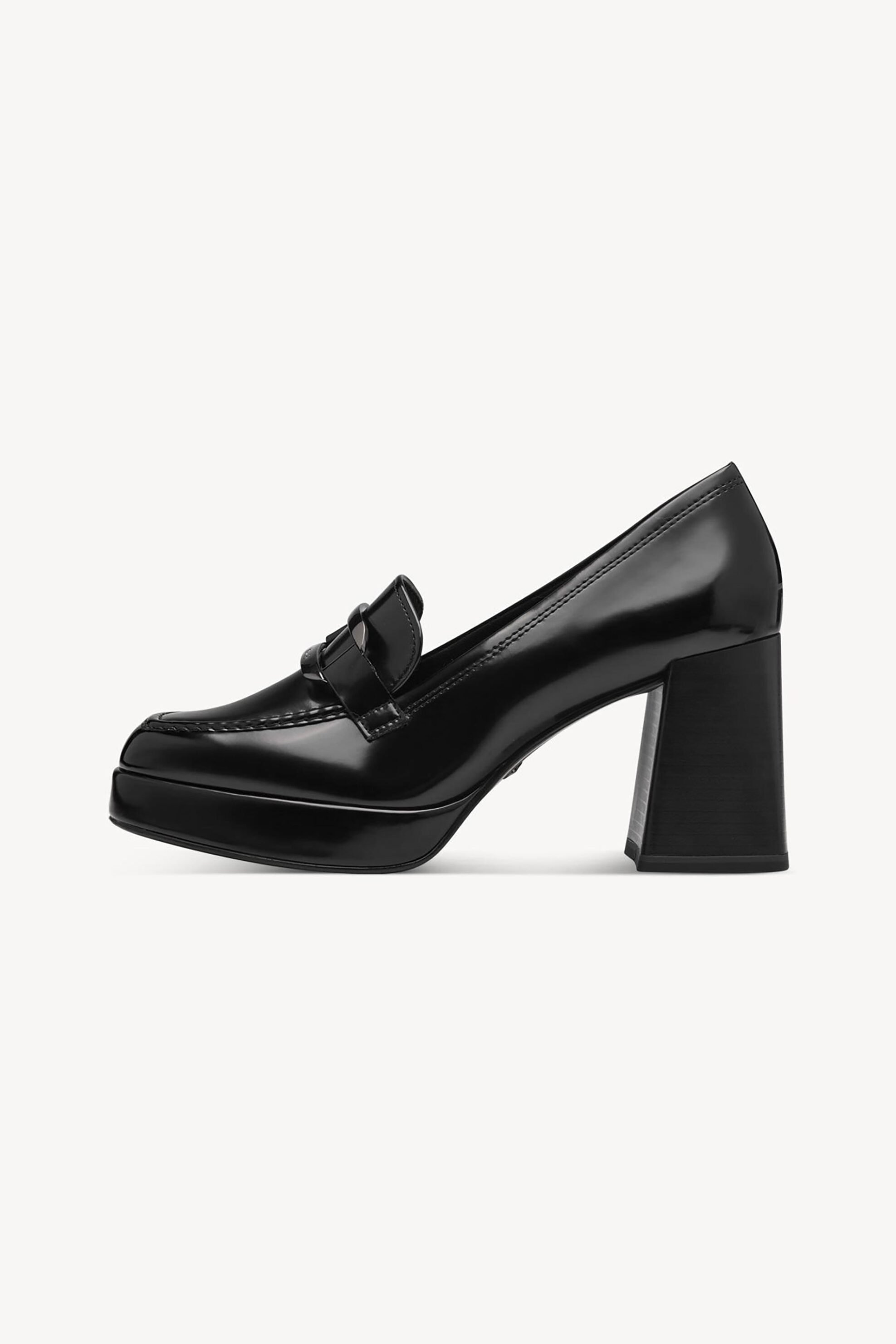 Tamaris γυναικείες γόβες με χοντρό τακούνι και μεταλλική λεπτομέρεια - 1-24443-43 Ασημί