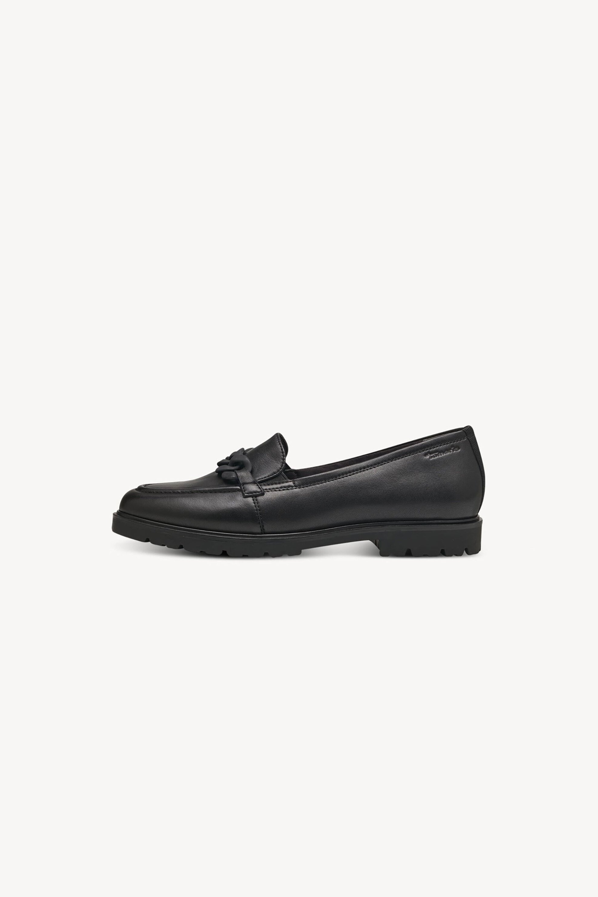 Tamaris γυναικεία loafers μεταλλιζέ με μεταλλική λεπτομέρεια και λογότυπο - 1-24201-41 Μαύρο