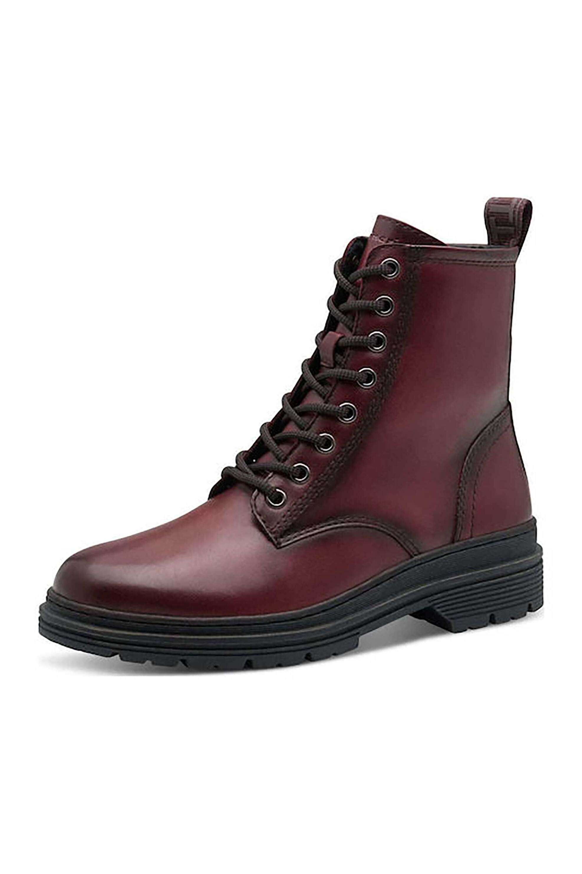 Tamaris γυναικεία μποτάκια μονόχρωμα με κορδόνια - 1-25230-41 Κόκκινο φωτογραφία