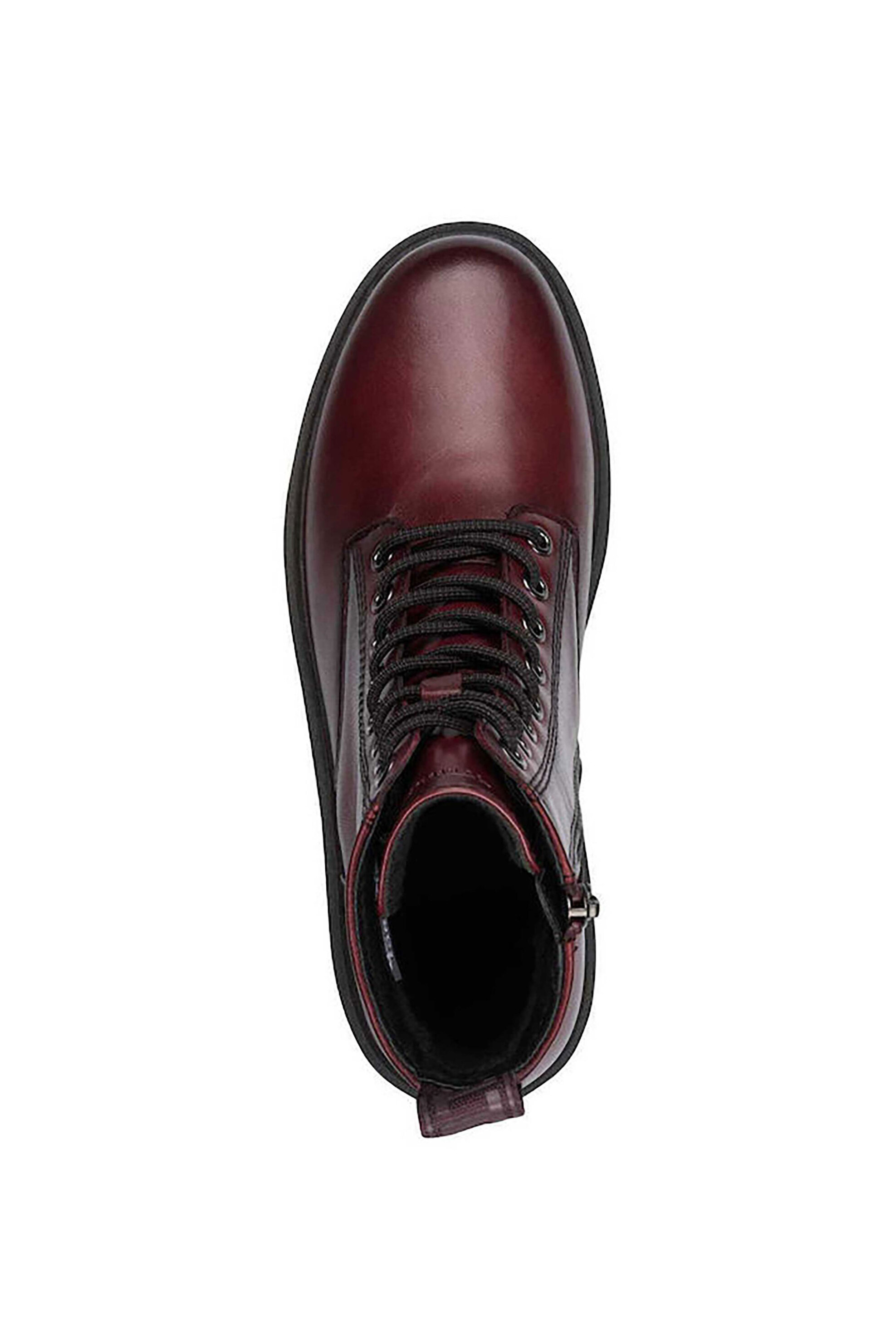 Tamaris γυναικεία μποτάκια μονόχρωμα με κορδόνια - 1-25230-41 Κόκκινο φωτογραφία