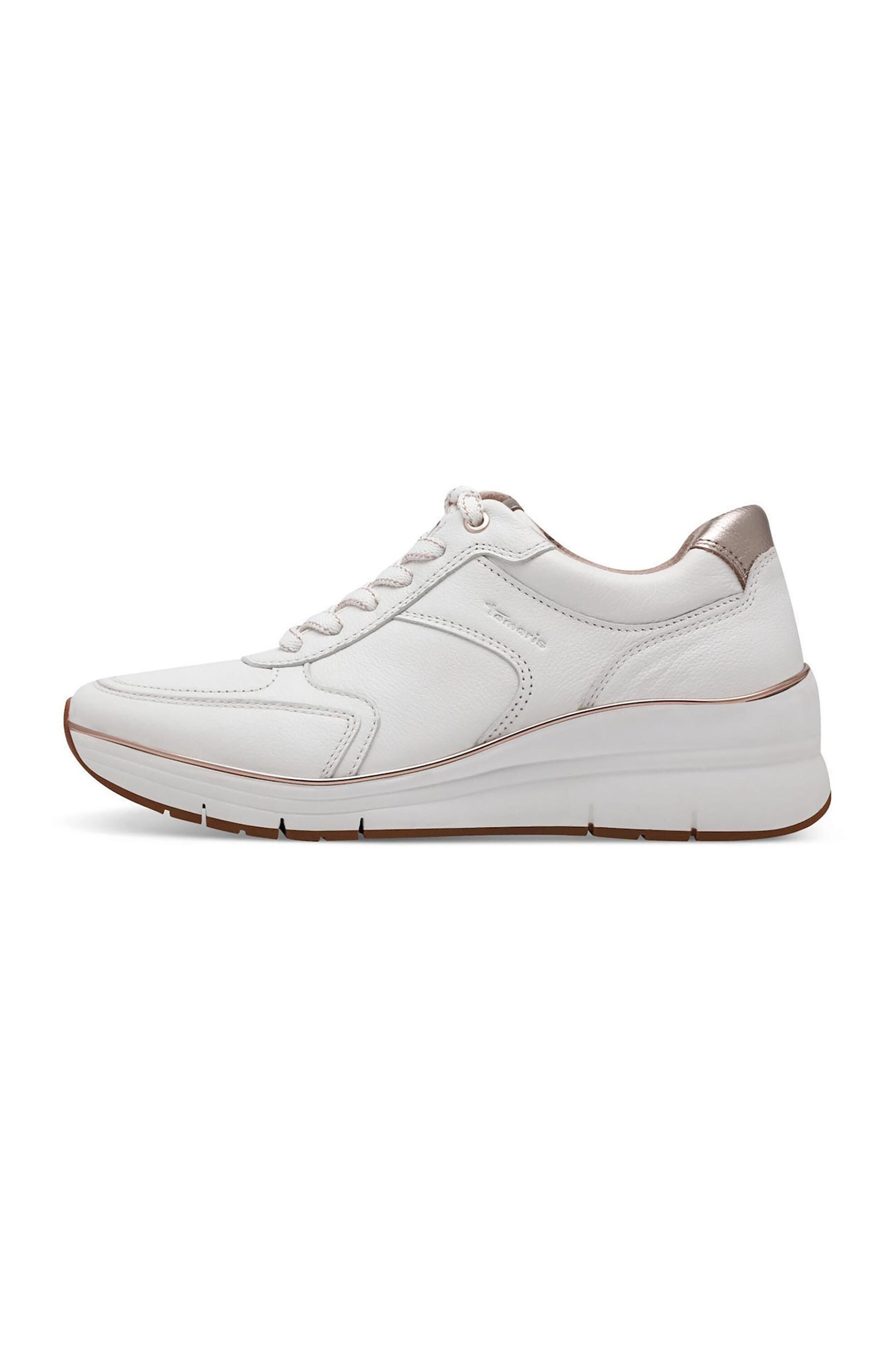 TAMARIS Tamaris γυναικεία sneakers με διακοσμητικό φερμουάρ και ανάγλυφο λογότυπο - 1-23764-43 Λευκό