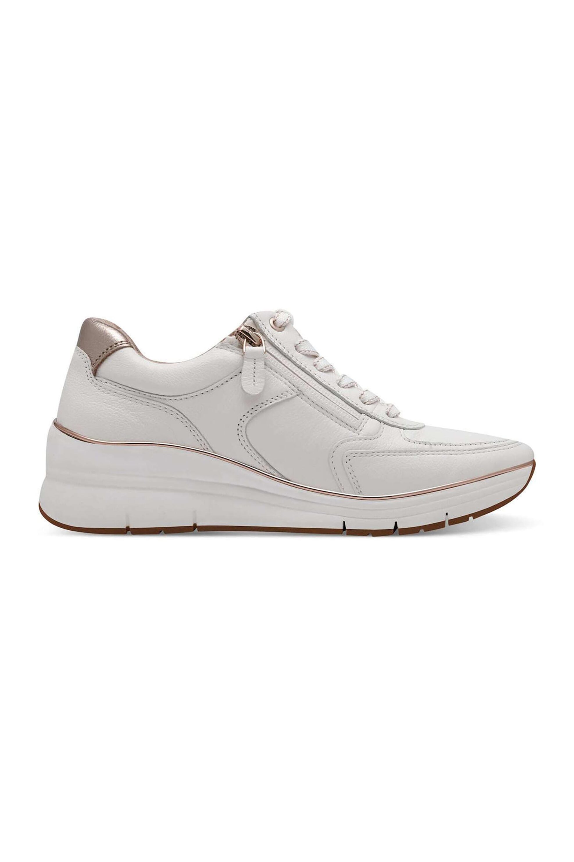 Tamaris γυναικεία sneakers με διακοσμητικό φερμουάρ και ανάγλυφο λογότυπο - 1-23764-43 Λευκό φωτογραφία