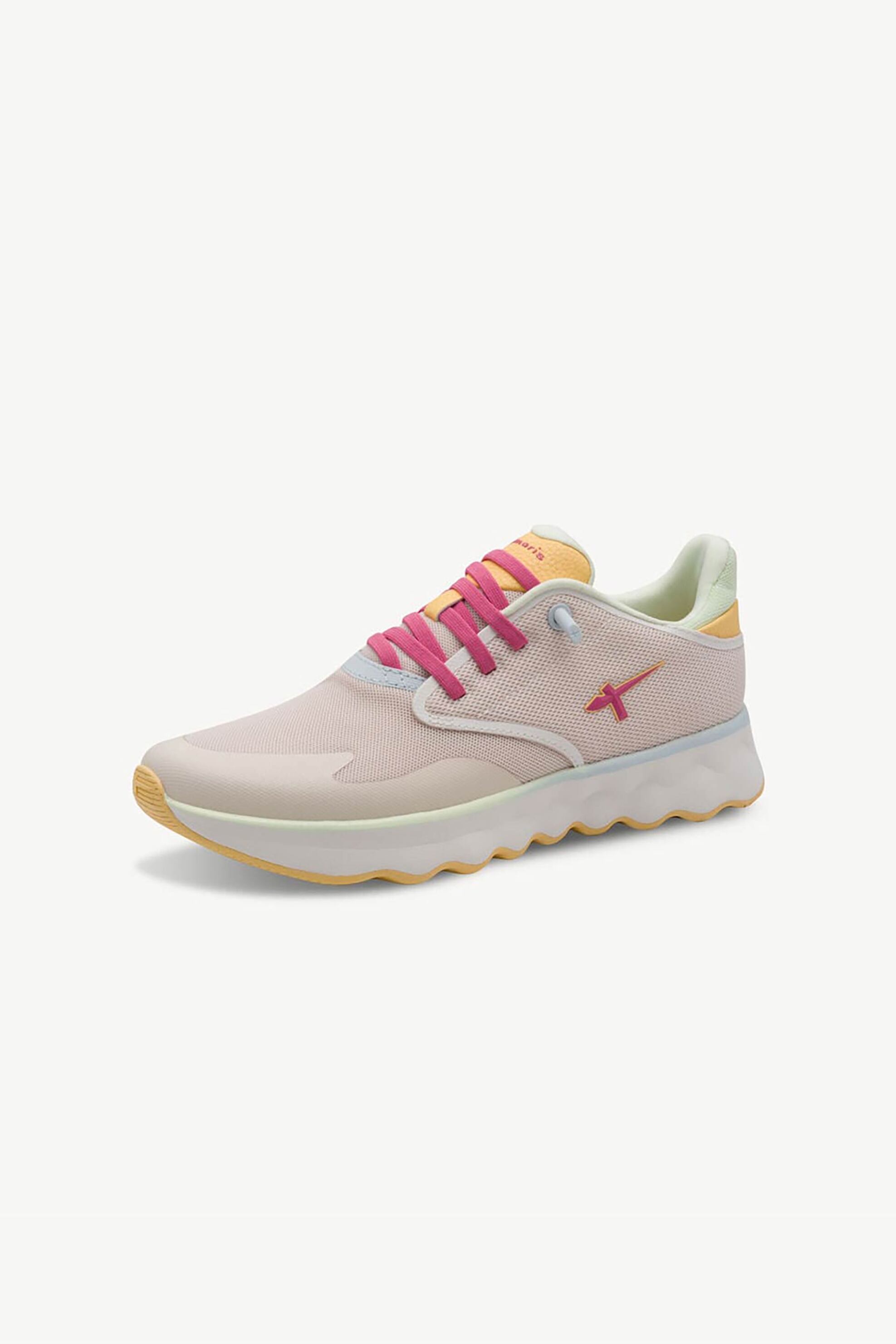 Tamaris γυναικεία sneakers με mesh σχέδιο και μονόγραμμα - 1-23700-44 Ροζ