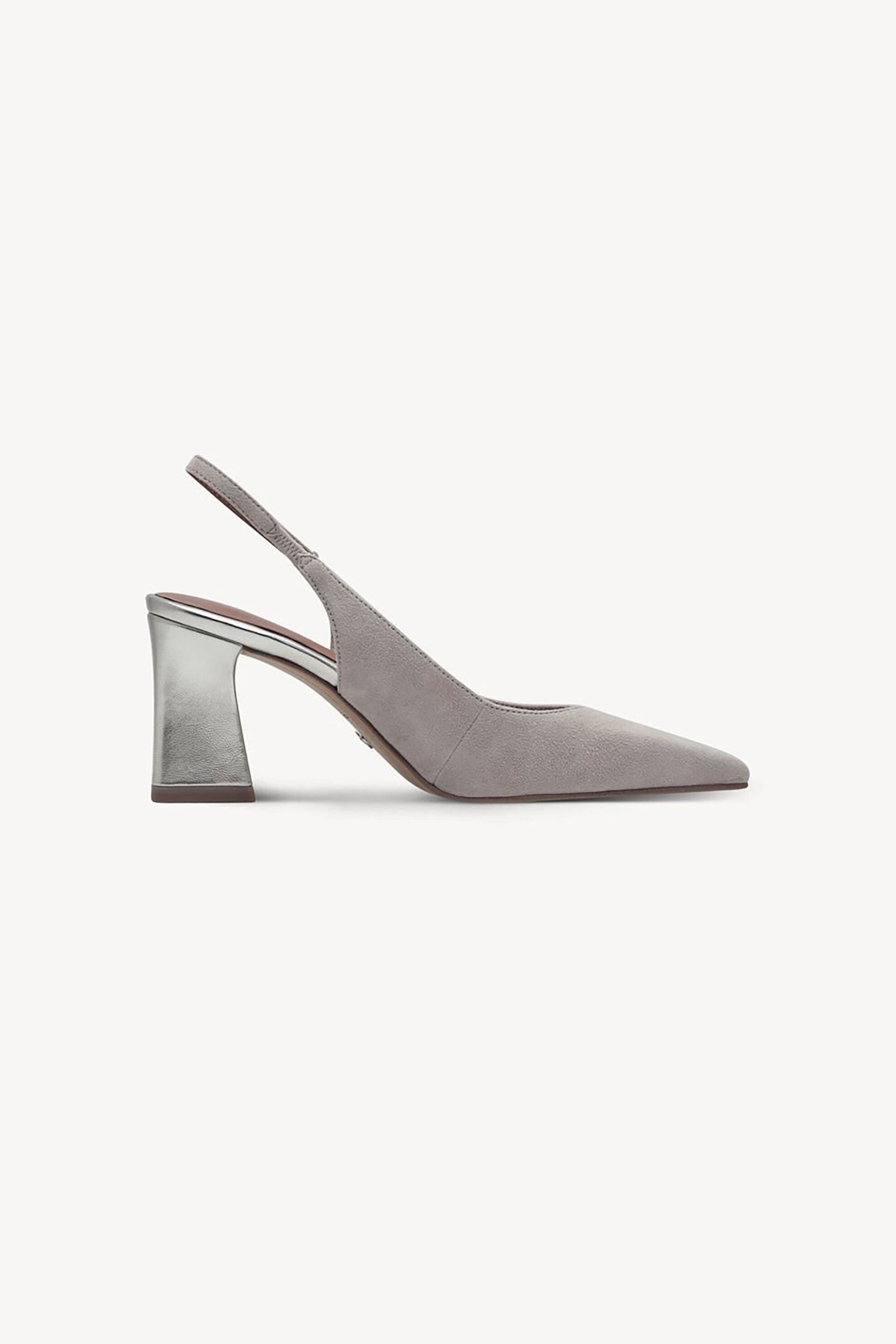 Tamaris γυναικεία slingbacks μονόχρωμα με χοντρό τακούνι - 1-29633-44 Γκρι φωτογραφία