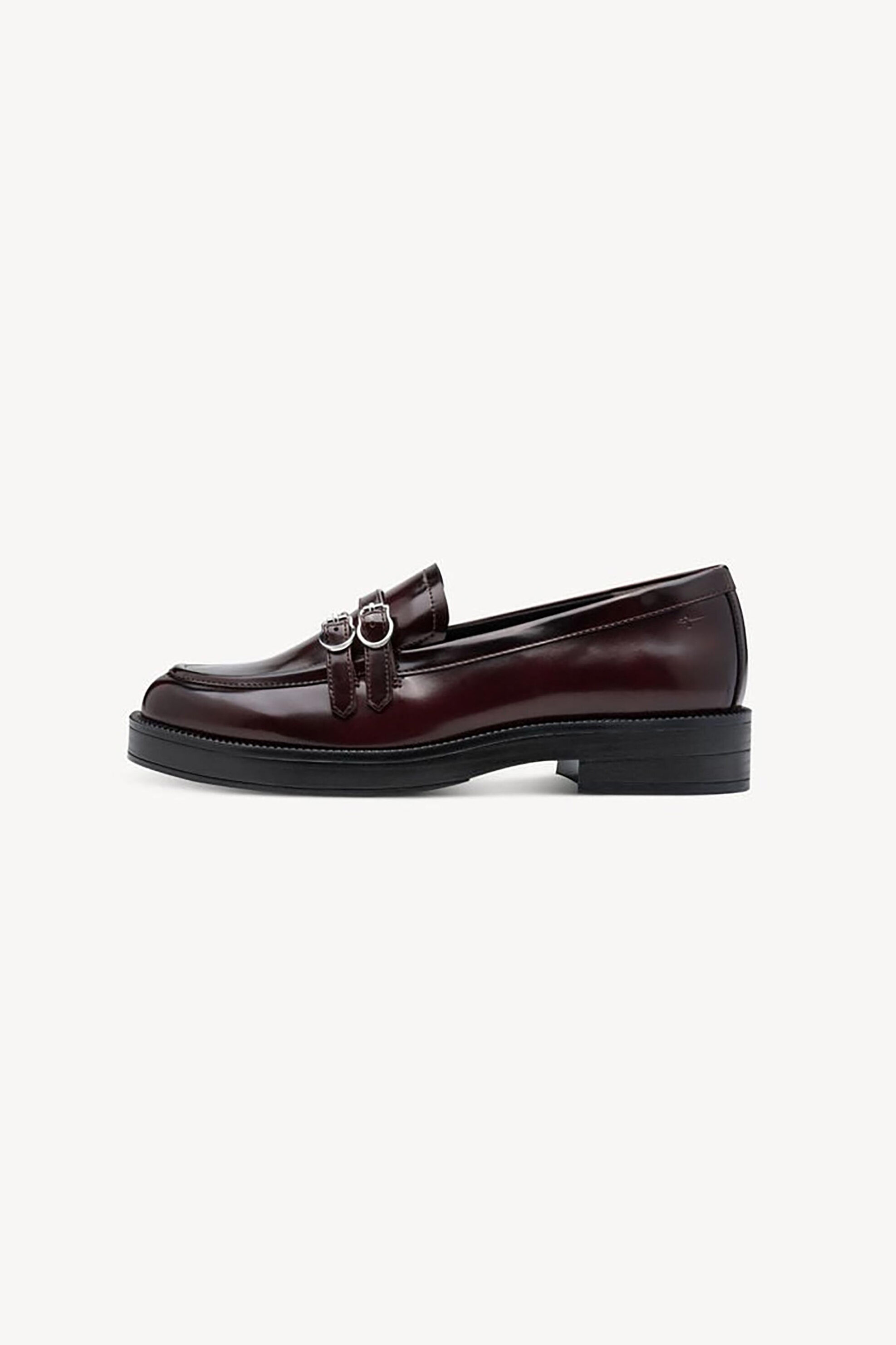 Tamaris γυναικεία loafers με χρυσές διπλές αγκράφες - 1-24348-45 Μπορντό