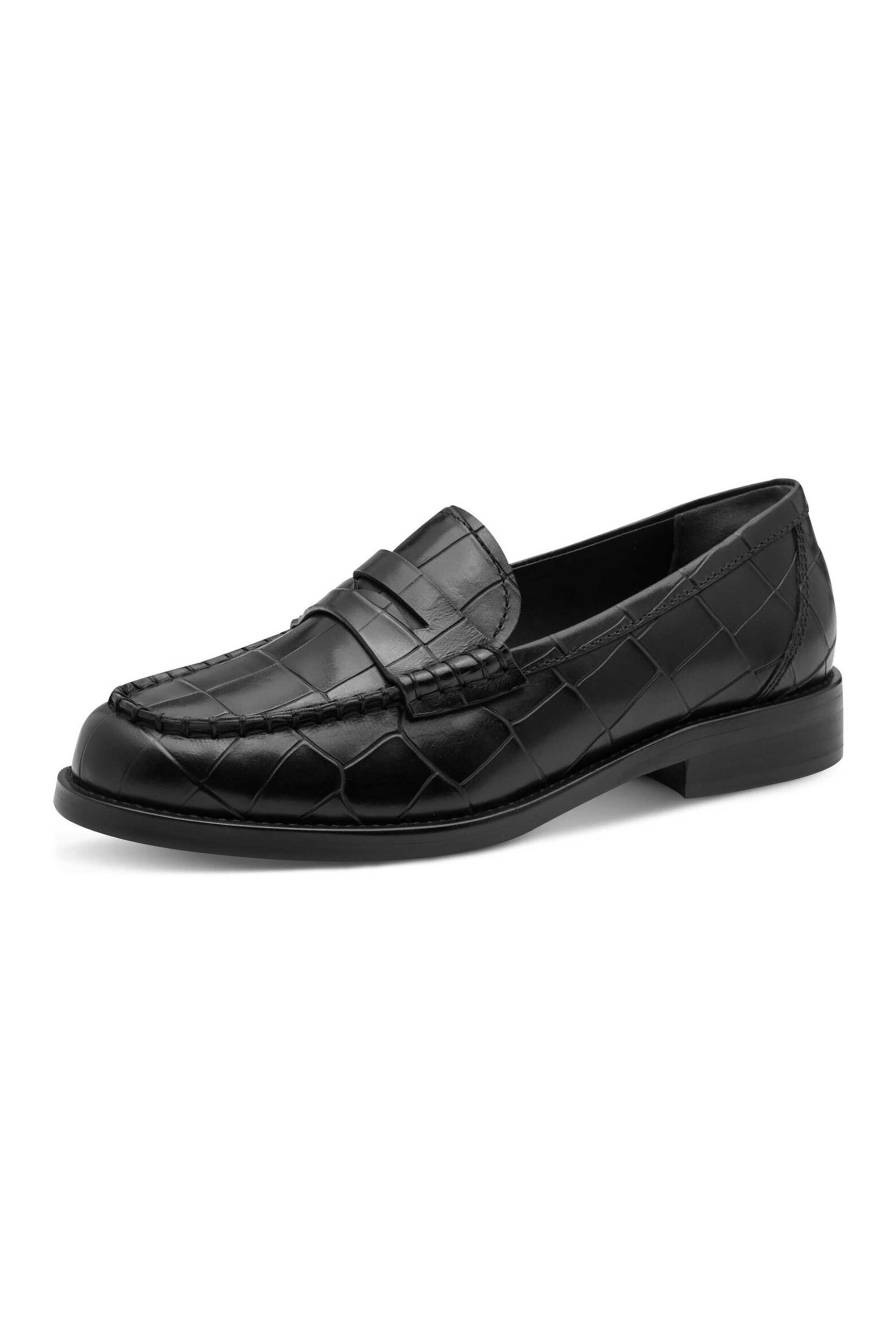 TAMARIS Tamaris γυναικεία loafers με χρυσή αγκράφα - 1-24326-43 Μαύρο Γυαλιστερό
