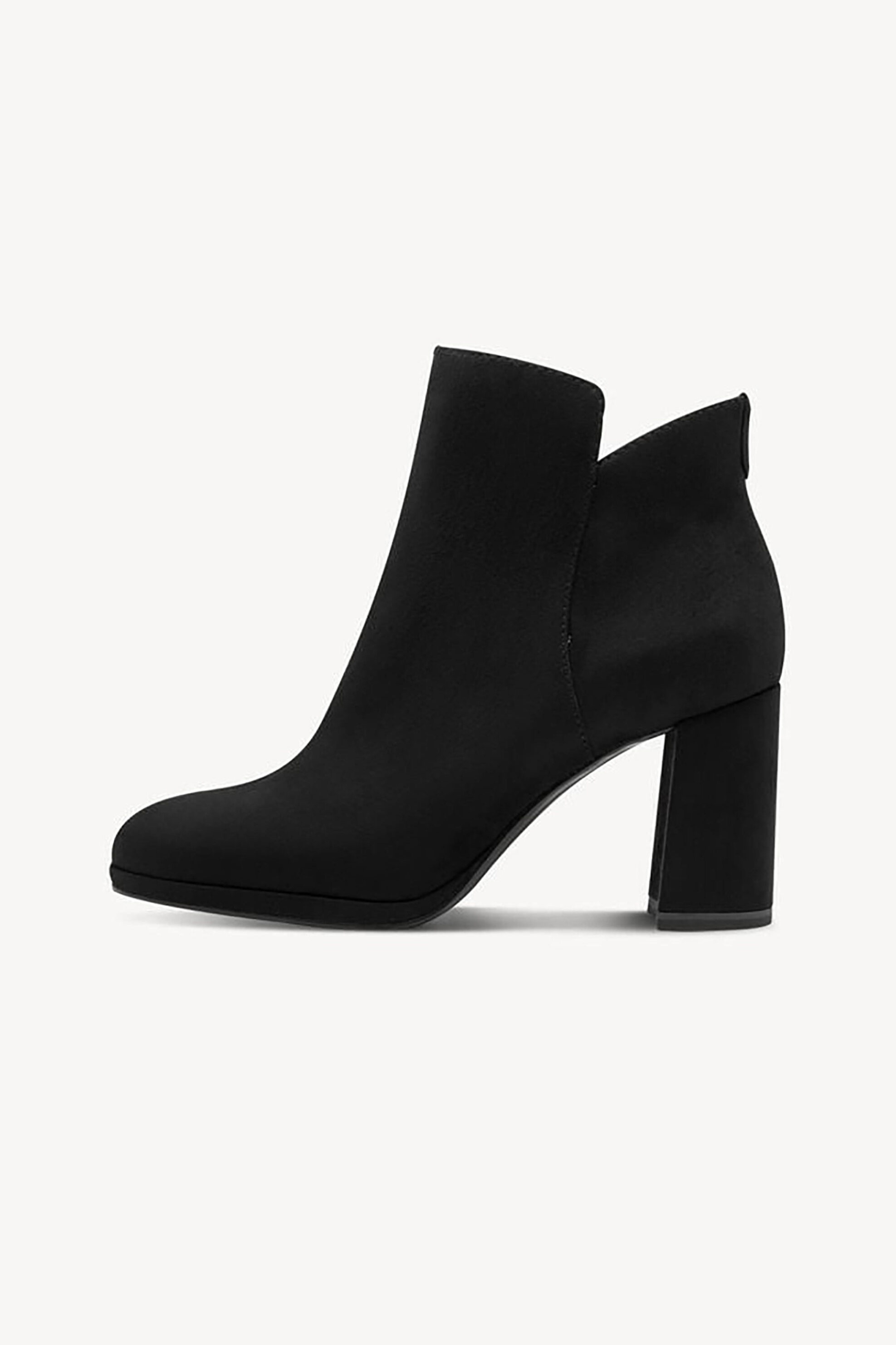 Tamaris γυναικεία μποτάκια με χοντρό τακούνι μονόχρωμα - 1-25362-45 Μαύρο