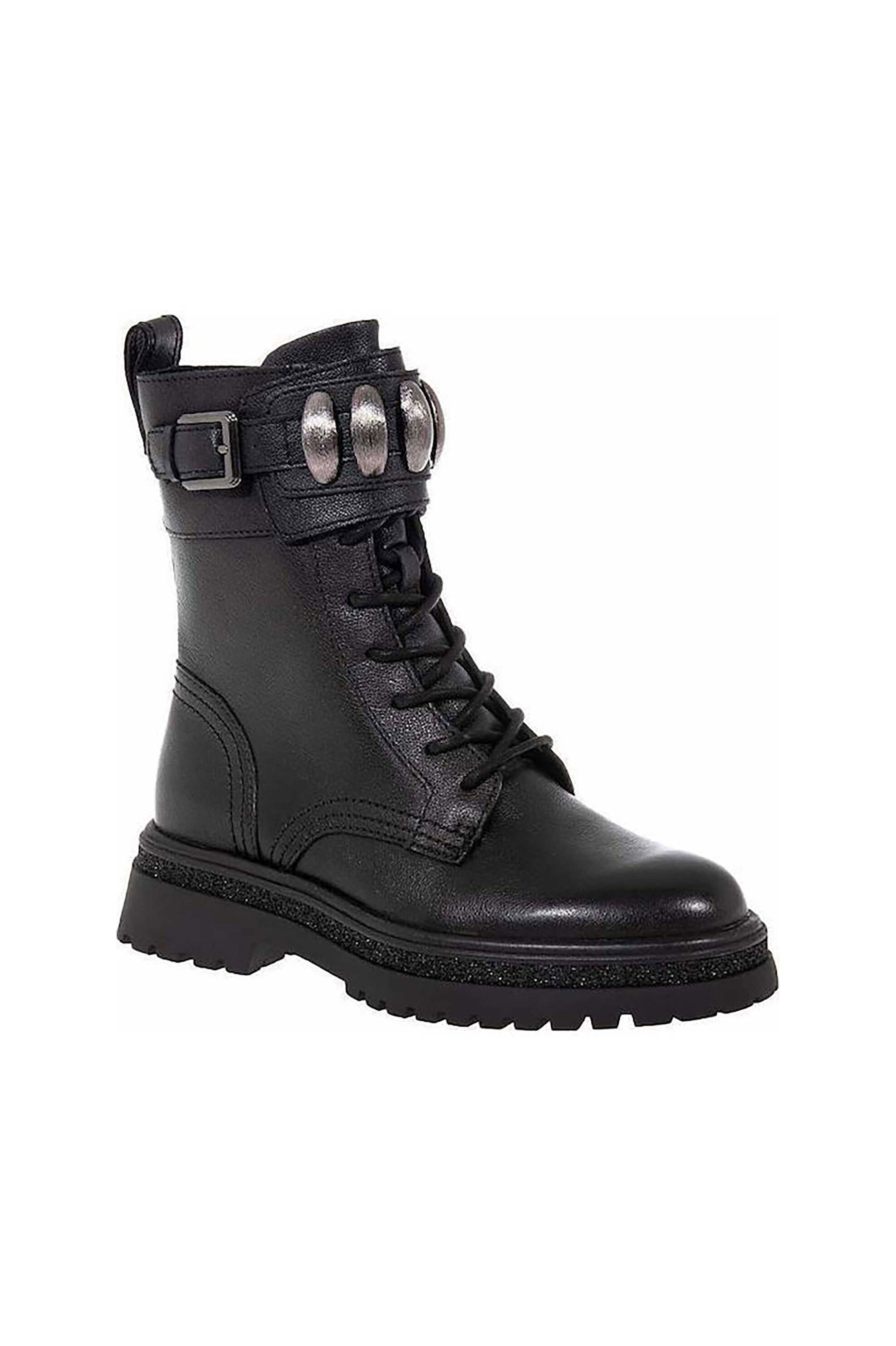 Tamaris γυναικεία μποτάκια με κορδόνια και διακοσμητικές μεταλλικές λεπτομέρειες