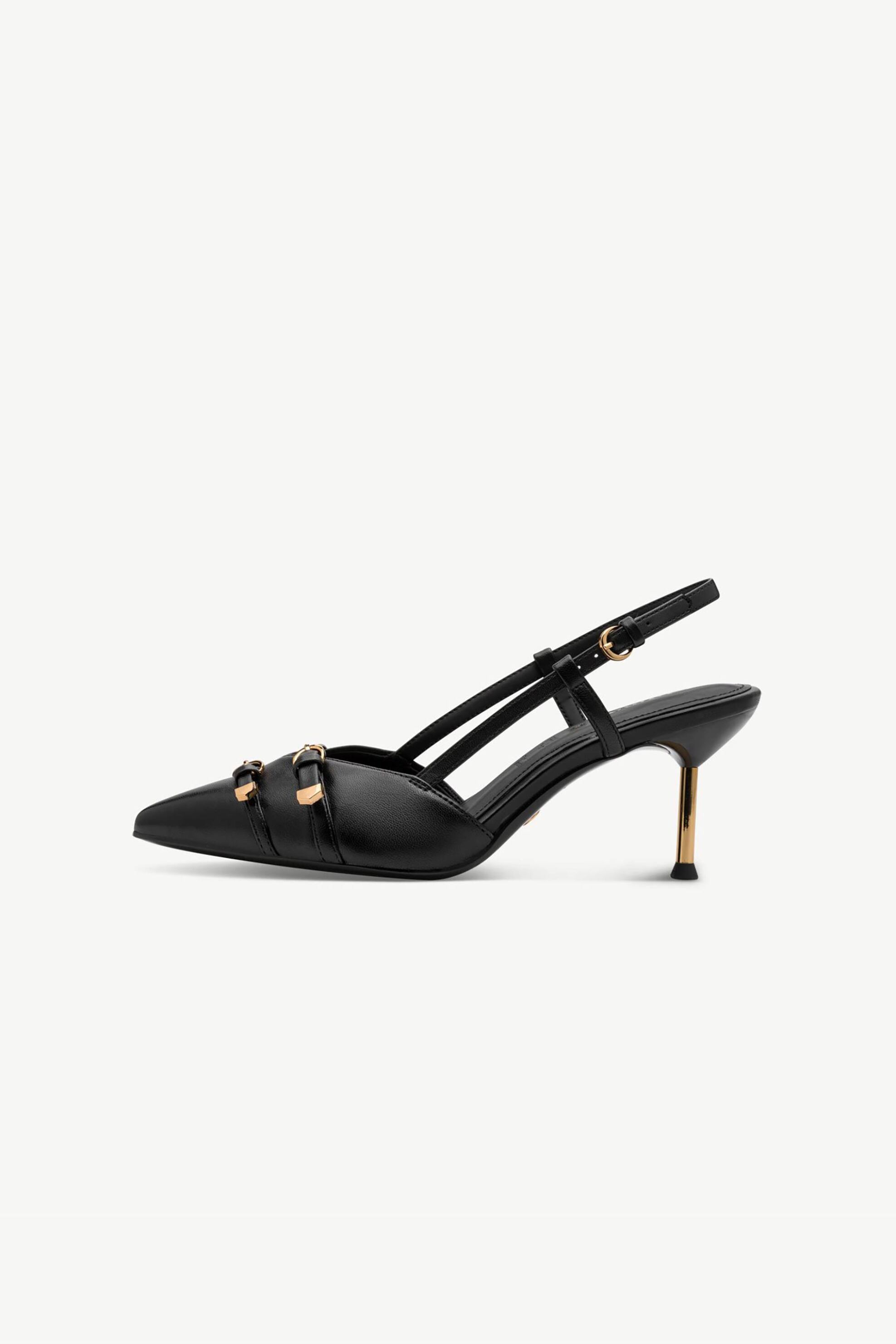 Tamaris γυναικείες slingback γόβες με λουράκια - 1-29631-46 Μαύρο